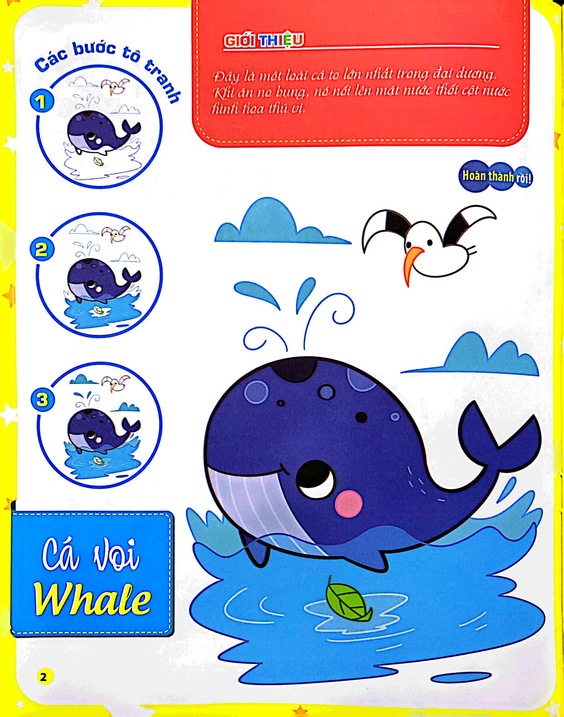 bộ tô màu theo từng bước - sinh vật biển, động vật trên cạn, khủng long 2 - Ảnh 3