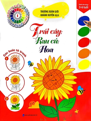 bộ tô màu theo từng bước - trái cây, rau củ, hoa 1 - Ảnh 2