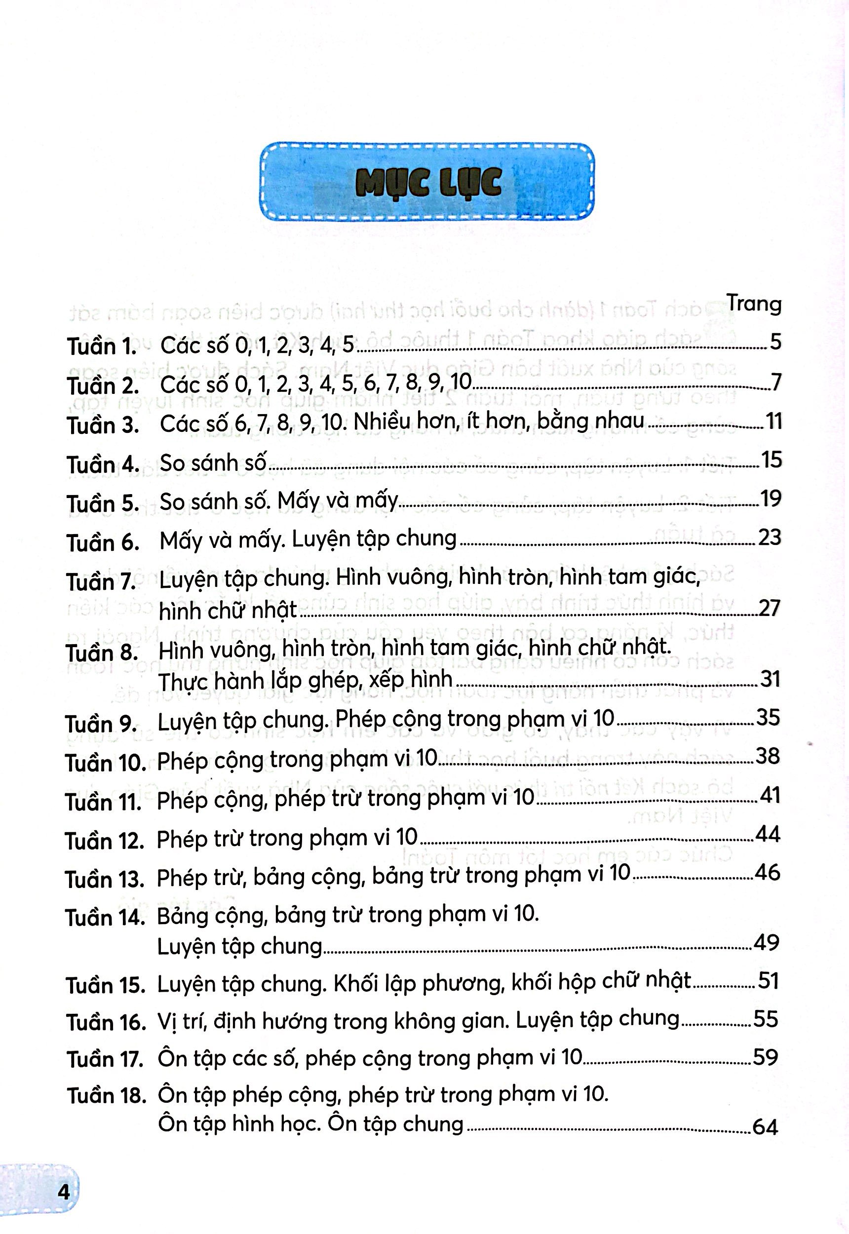 Bộ Toán 1 - Tập 1 (Kết Nối) (Dành Cho Buổi Học Thứ Hai) - Ảnh 4