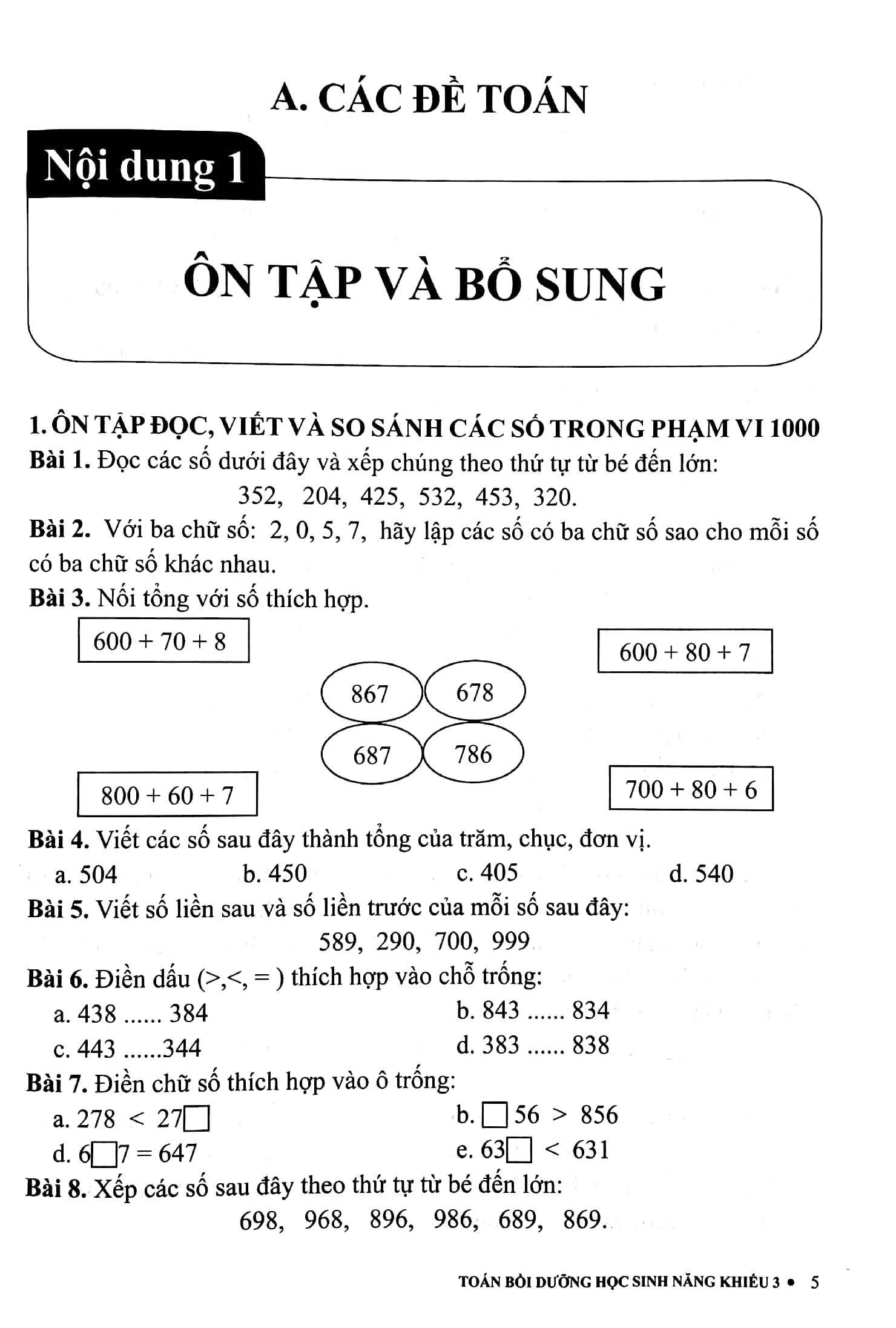 bộ toán 3 bồi dưỡng học sinh năng khiếu (theo chương trình gdpt mới - dùng chung cho 3 bộ sách) - Ảnh 5