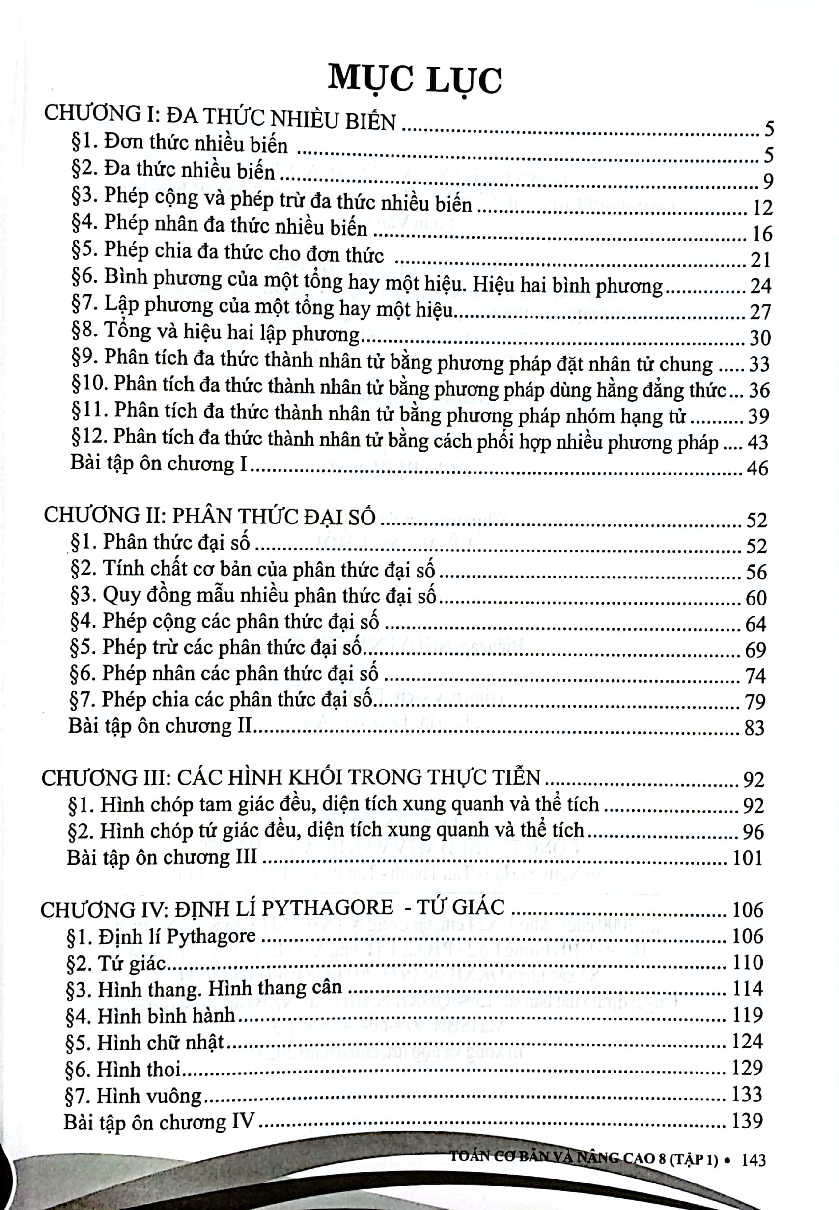 bộ toán cơ bản và nâng cao 8 - tập 1 (theo chương trình giáo dục phổ thông mới - dùng chung cho các bộ sgk hiện hành) - Ảnh 3