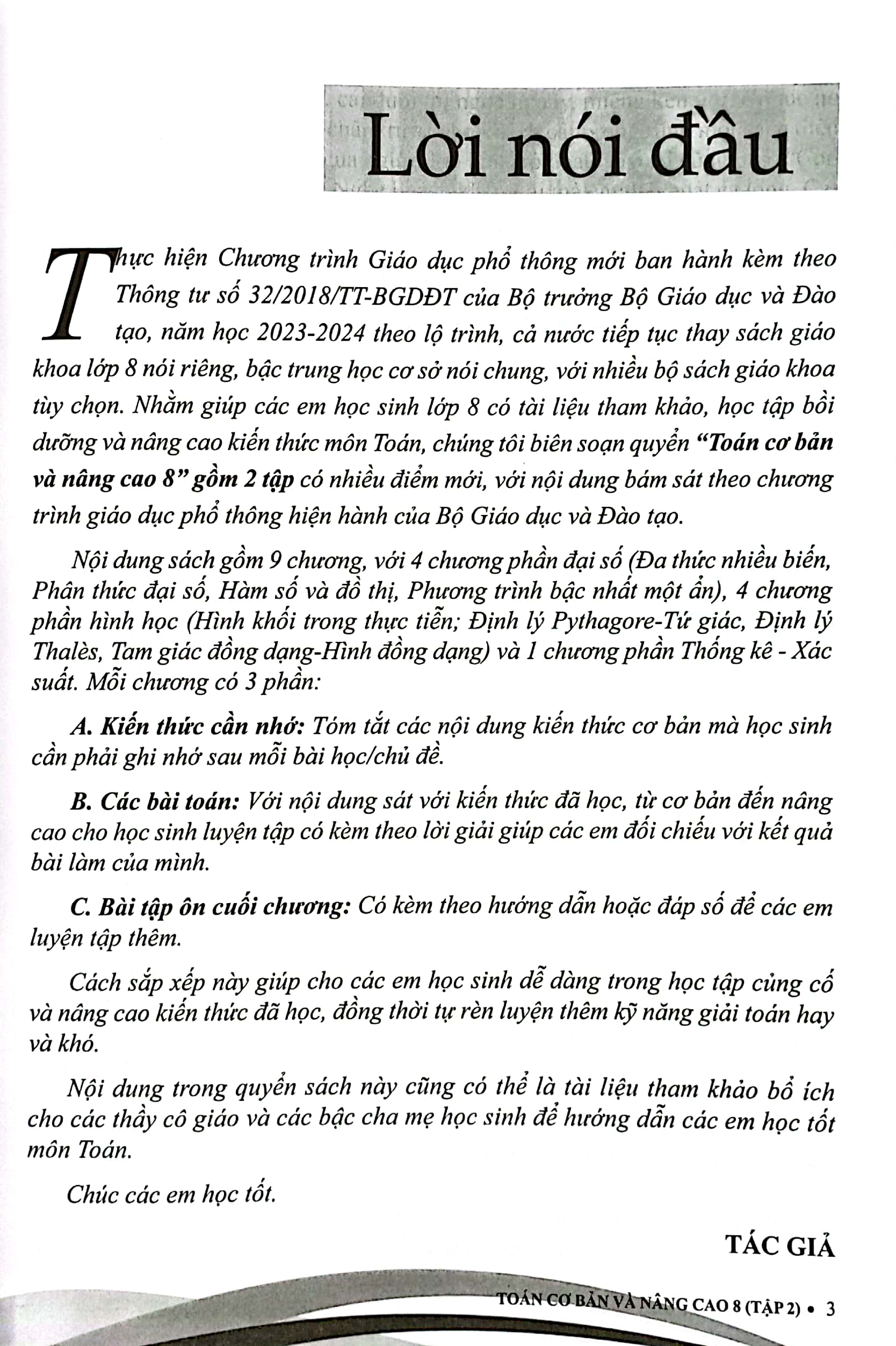 bộ toán cơ bản và nâng cao 8 - tập 2 (theo chương trình giáo dục phổ thông mới - dùng chung cho các bộ sgk hiện hành) - Ảnh 4