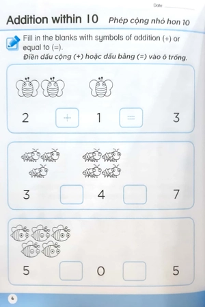 bộ toán song ngữ tiền tiểu học 4 - activity book - Ảnh 6