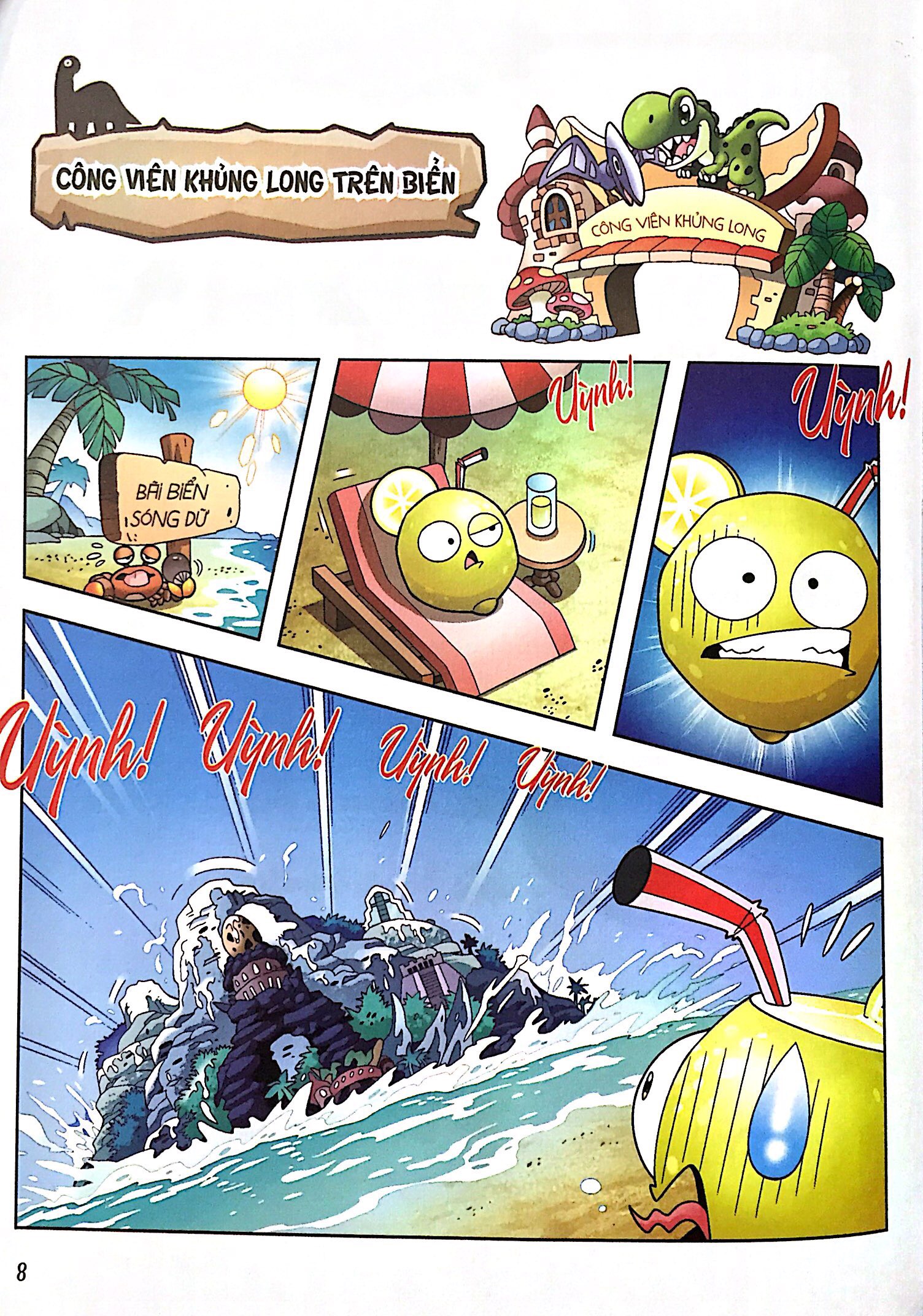 bộ trái cây đại chiến zombie - thế giới khủng long - tập 2: công viên khủng long (tái bản) - Ảnh 2