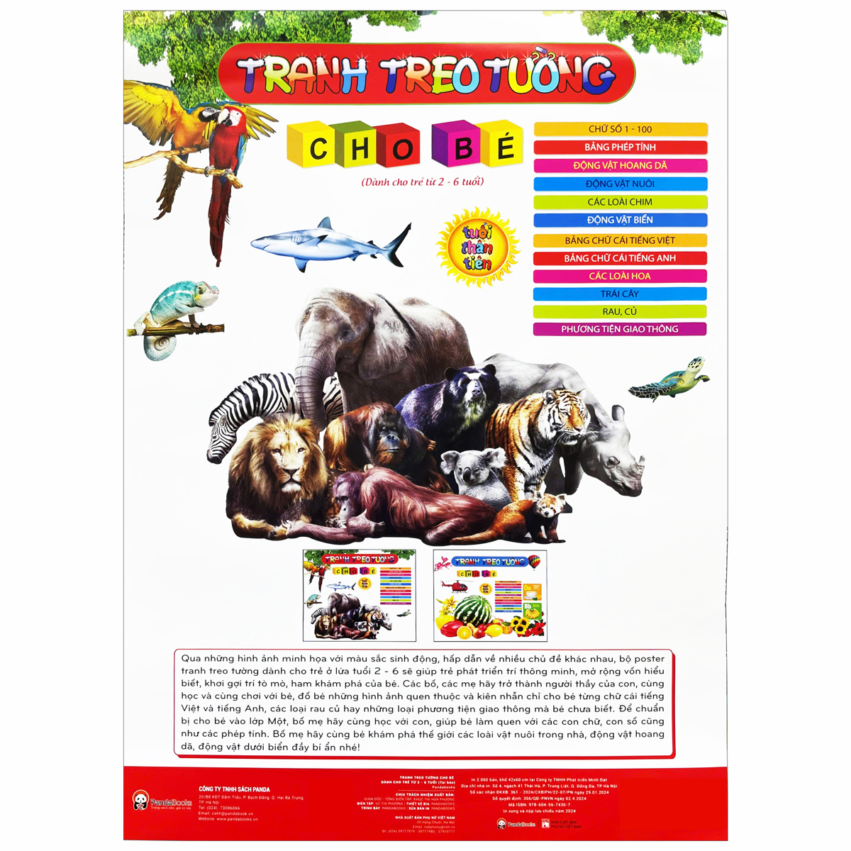 Bộ Tranh Treo Tường Cho Bé (Dành Cho Bé Từ 2 Đến 6 Tuổi) - Ảnh 2