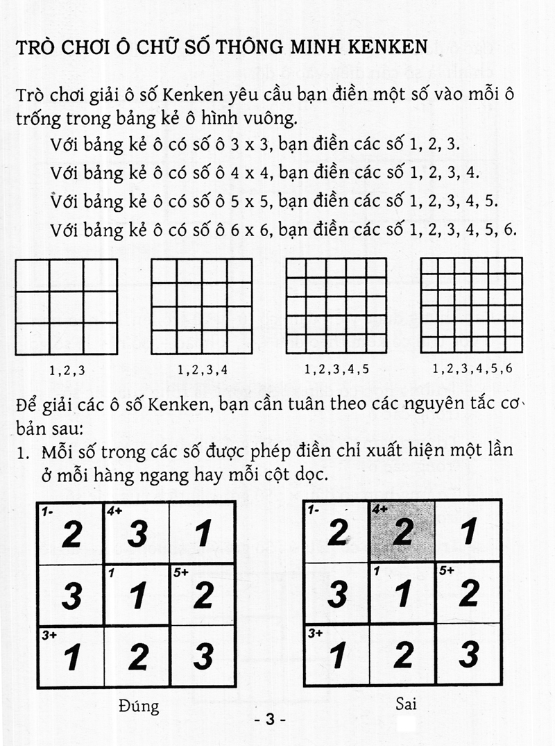 bộ trò chơi ô chữ số thông minh kenken - dành cho mọi người (tập 3) - Ảnh 3