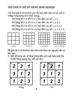 bộ trò chơi ô chữ số thông minh kenken - dành cho người bắt đầu (tập 5) - Ảnh 3