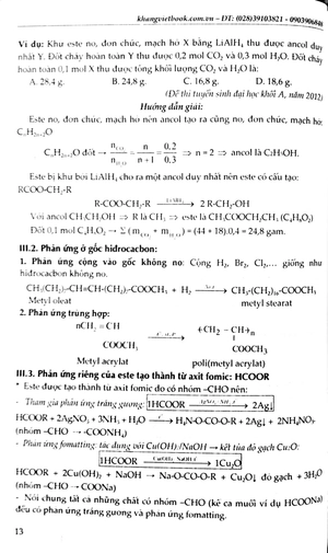 bổ trợ kiến thức và tư duy giải nhanh siêu tốc hóa học hữu cơ lớp 12 - Ảnh 8