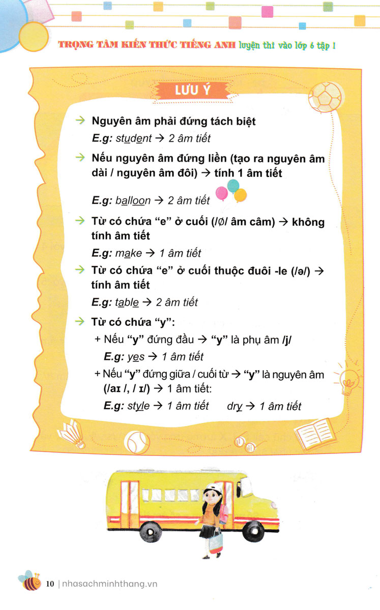 bộ trọng tâm kiến thức tiếng anh luyện thi vào lớp 6 - tập 1 (không đáp án) - Ảnh 9