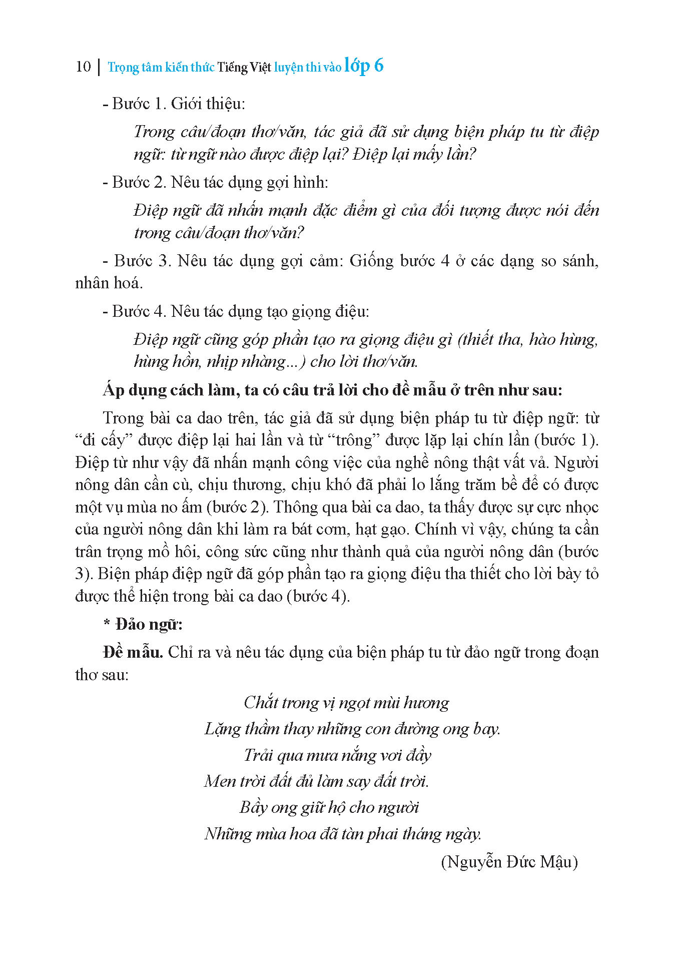 bộ trọng tâm kiến thức tiếng việt luyện thi vào lớp 6 - có đáp án - tập 2 - Ảnh 8