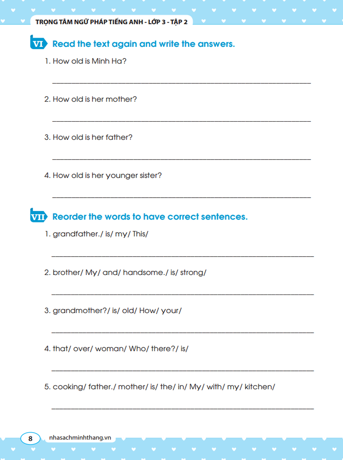 bộ trọng tâm ngữ pháp tiếng anh lớp 3 tập 2 (tái bản 2020) - Ảnh 5