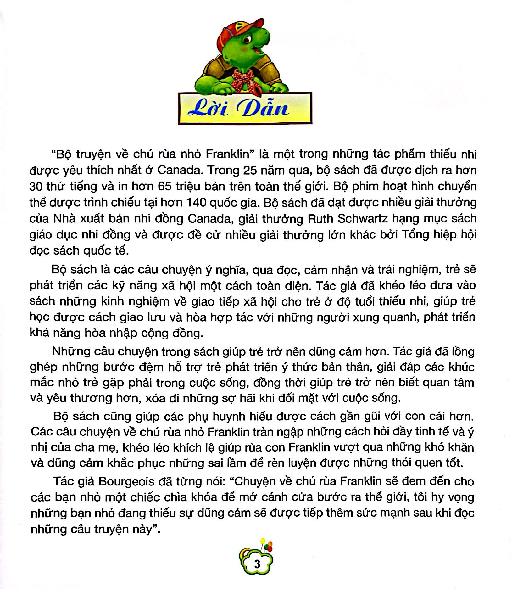 bộ truyện về chú rùa nhỏ franklin - franklin muốn thay răng (song ngữ anh - việt) - Ảnh 3