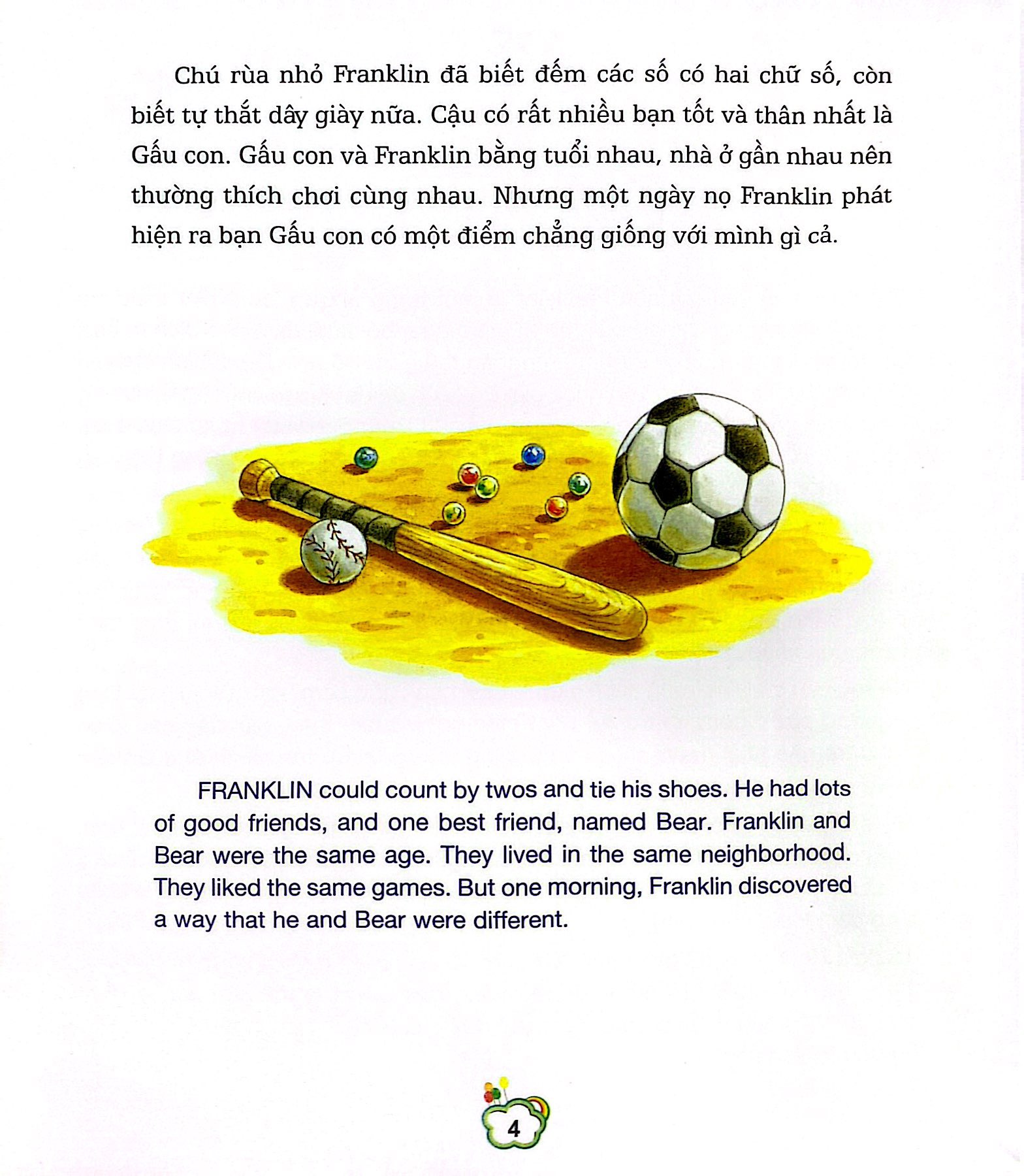 bộ truyện về chú rùa nhỏ franklin - franklin muốn thay răng (song ngữ anh - việt) - Ảnh 4