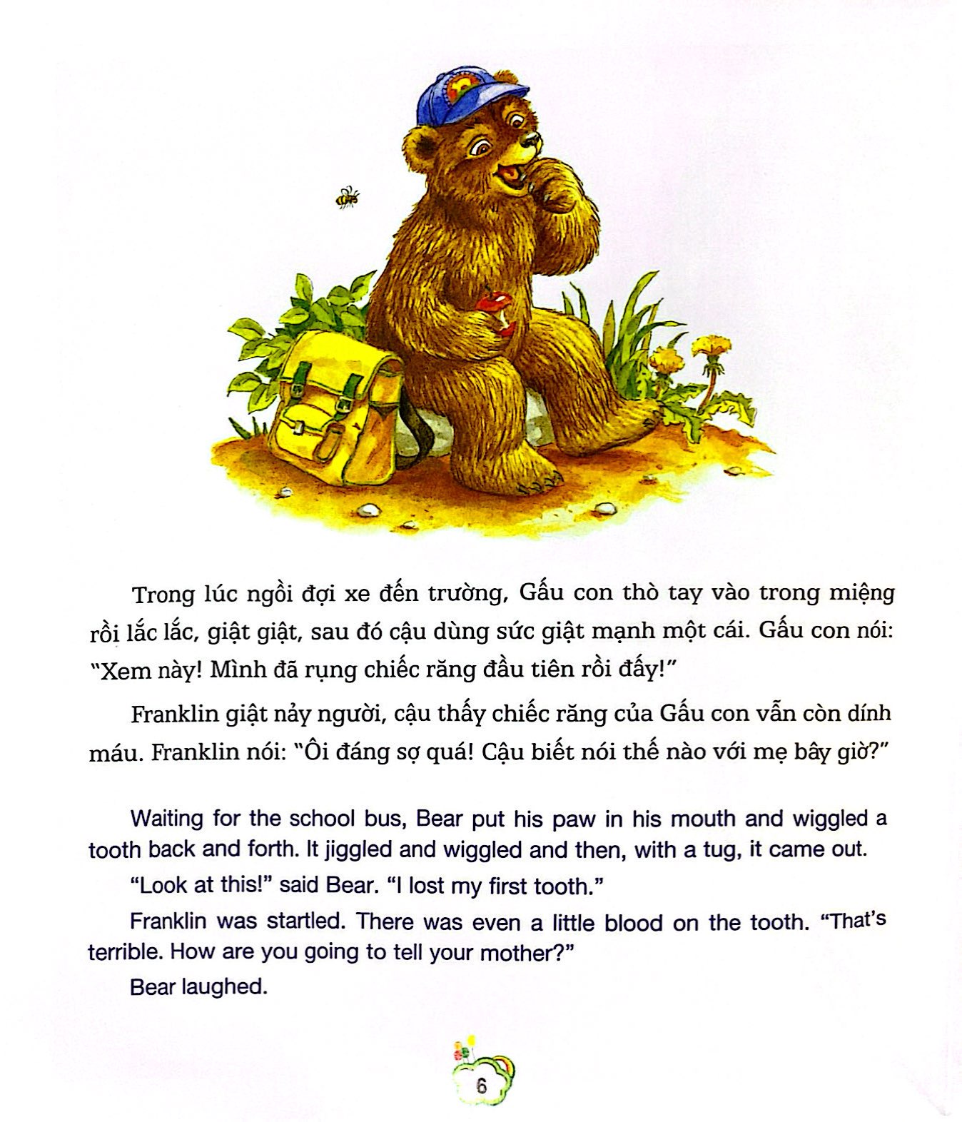 bộ truyện về chú rùa nhỏ franklin - franklin muốn thay răng (song ngữ anh - việt) - Ảnh 6
