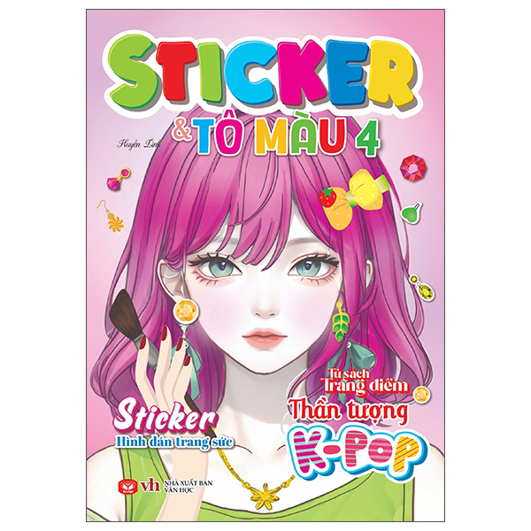 Bộ Tủ Sách Trang Điểm Thần Tượng K-Pop - Sticker Và Tô Màu - Tập 4