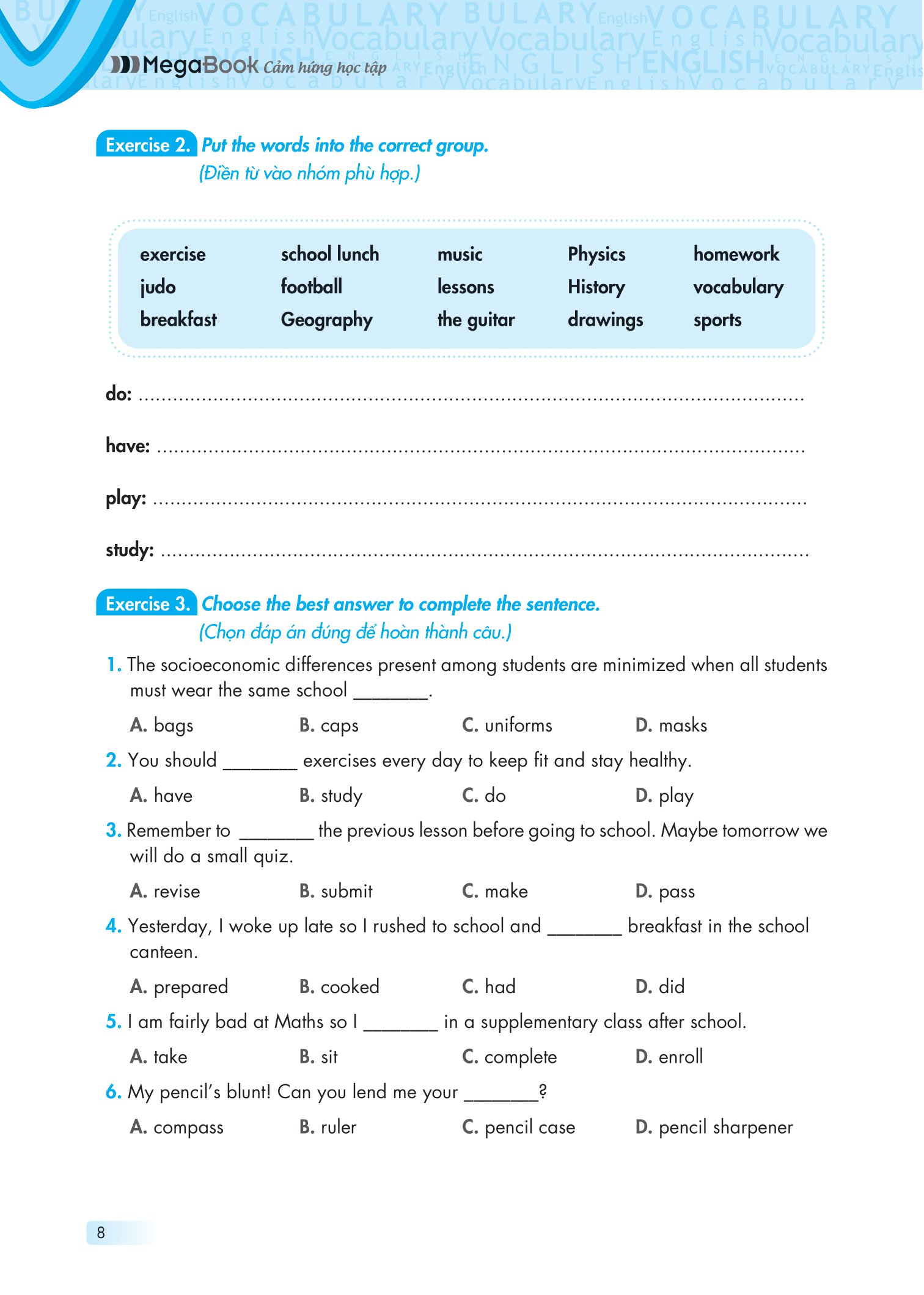 bộ từ vựng tiếng anh nâng cao 6 - Ảnh 9