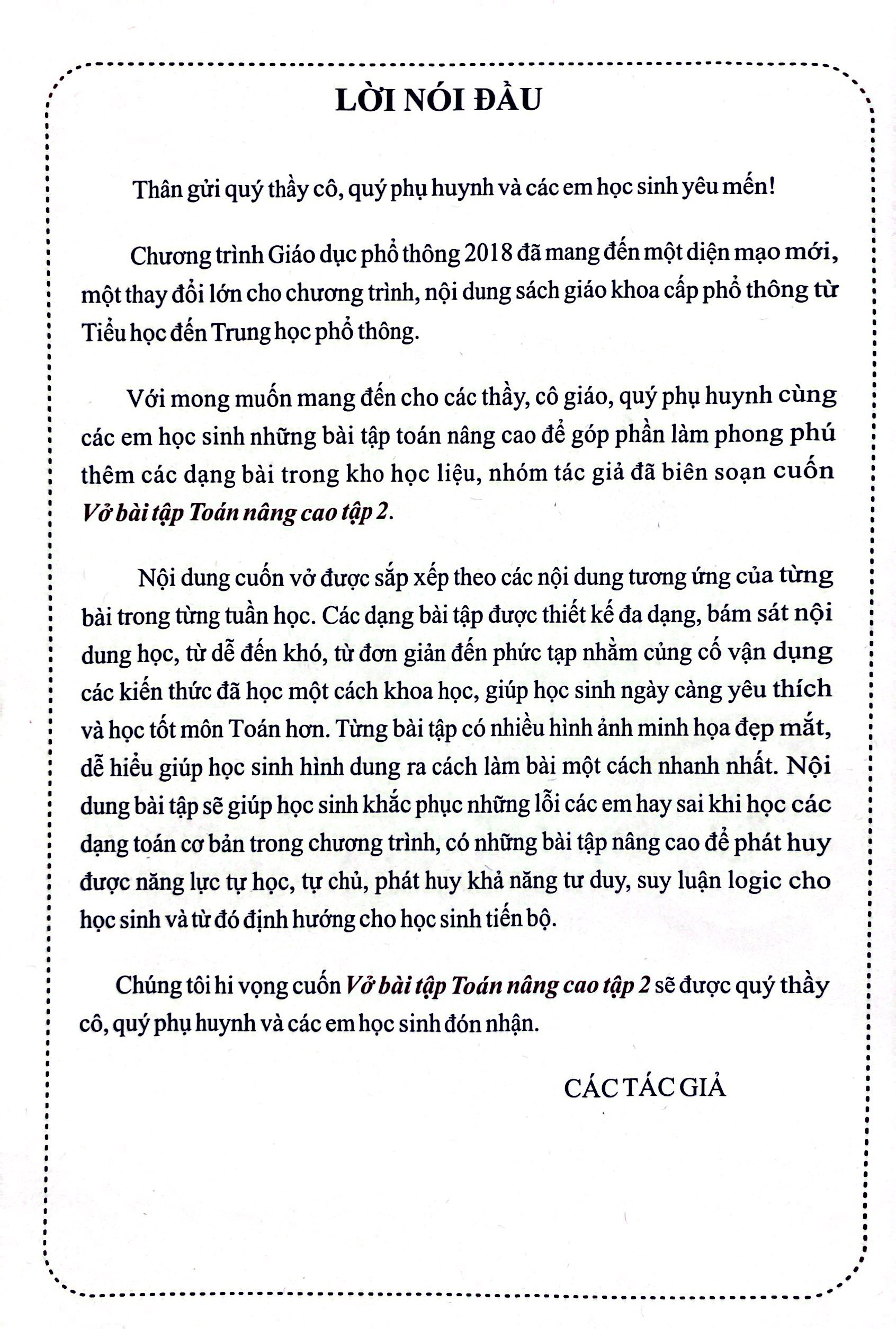 bộ vở bài tập toán nâng cao 2 - tập 2 (tái bản 2023) - Ảnh 3