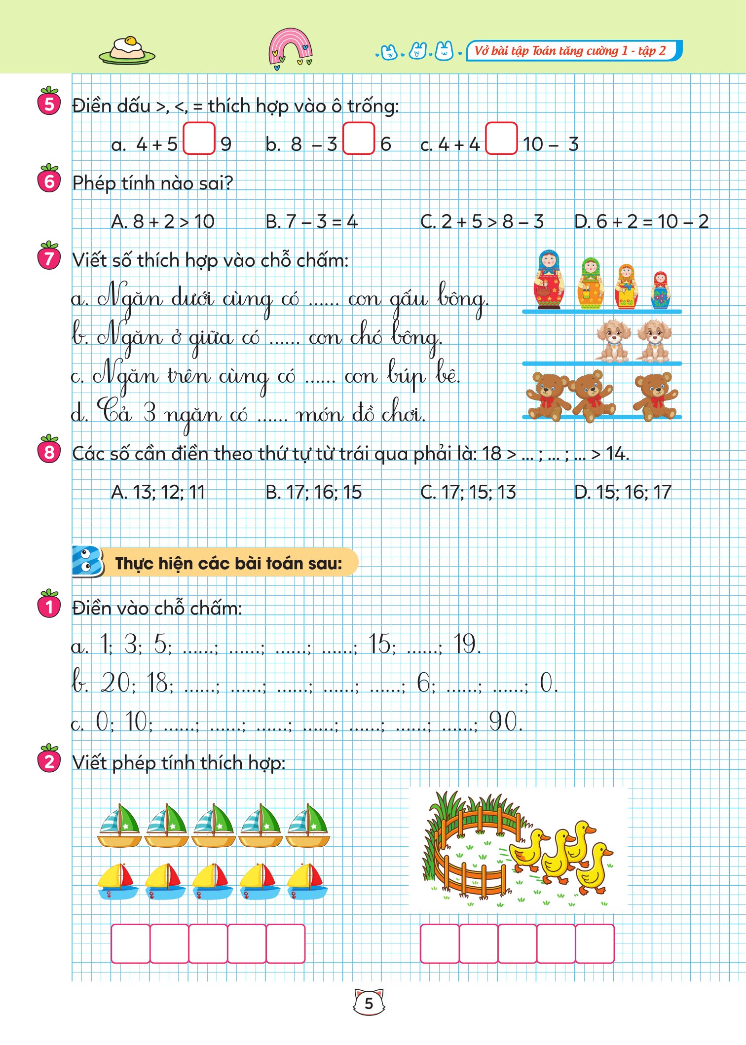 Bộ
						
										
										Vở Bài Tập Toán Tăng Cường 1 Tập 2 - Ảnh 6