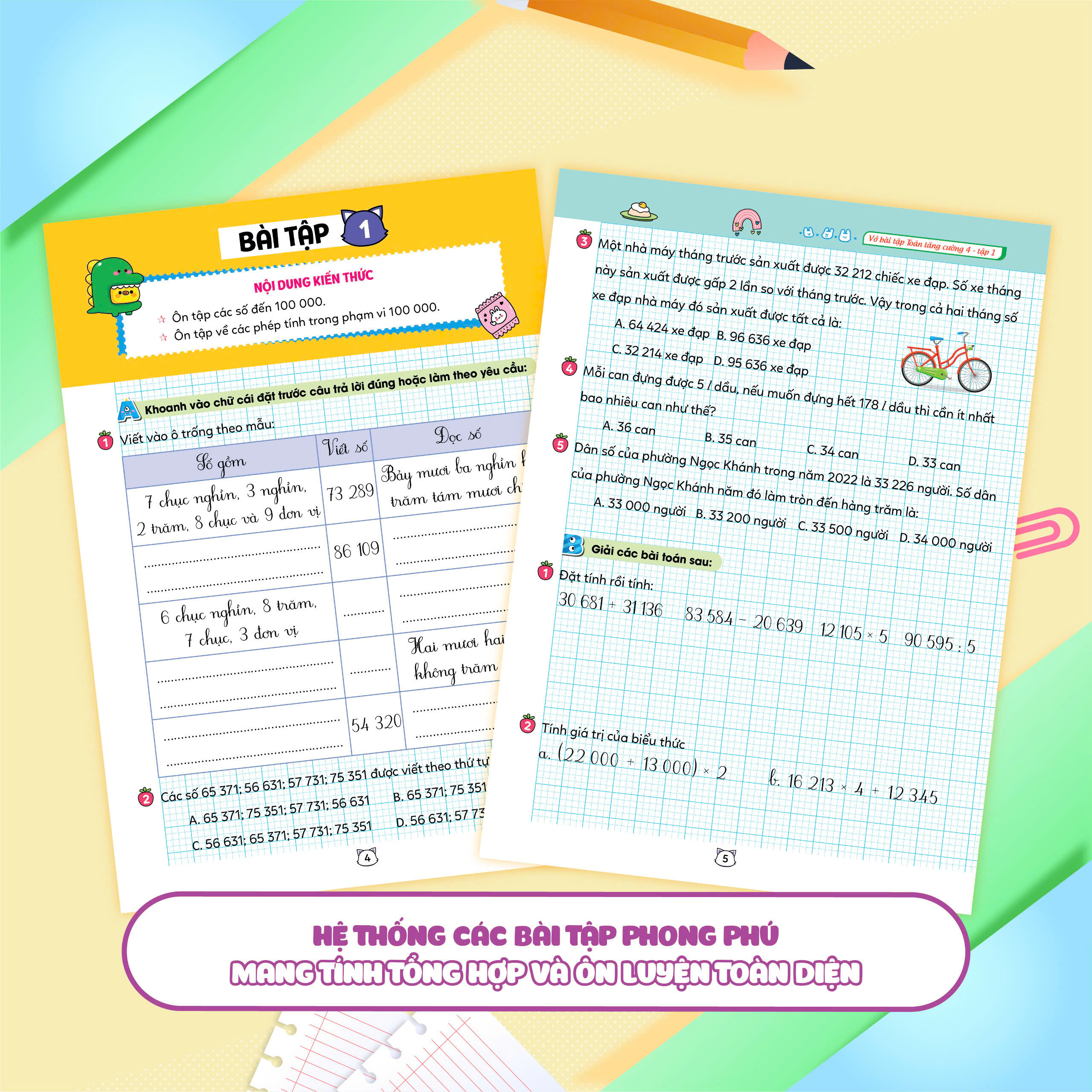 Bộ Vở Bài Tập Toán Tăng Cường Lớp 4 - Tập 1 (Theo Sách Giáo Khoa Kết Nối Tri Thức Với Cuộc Sống) - Ảnh 2