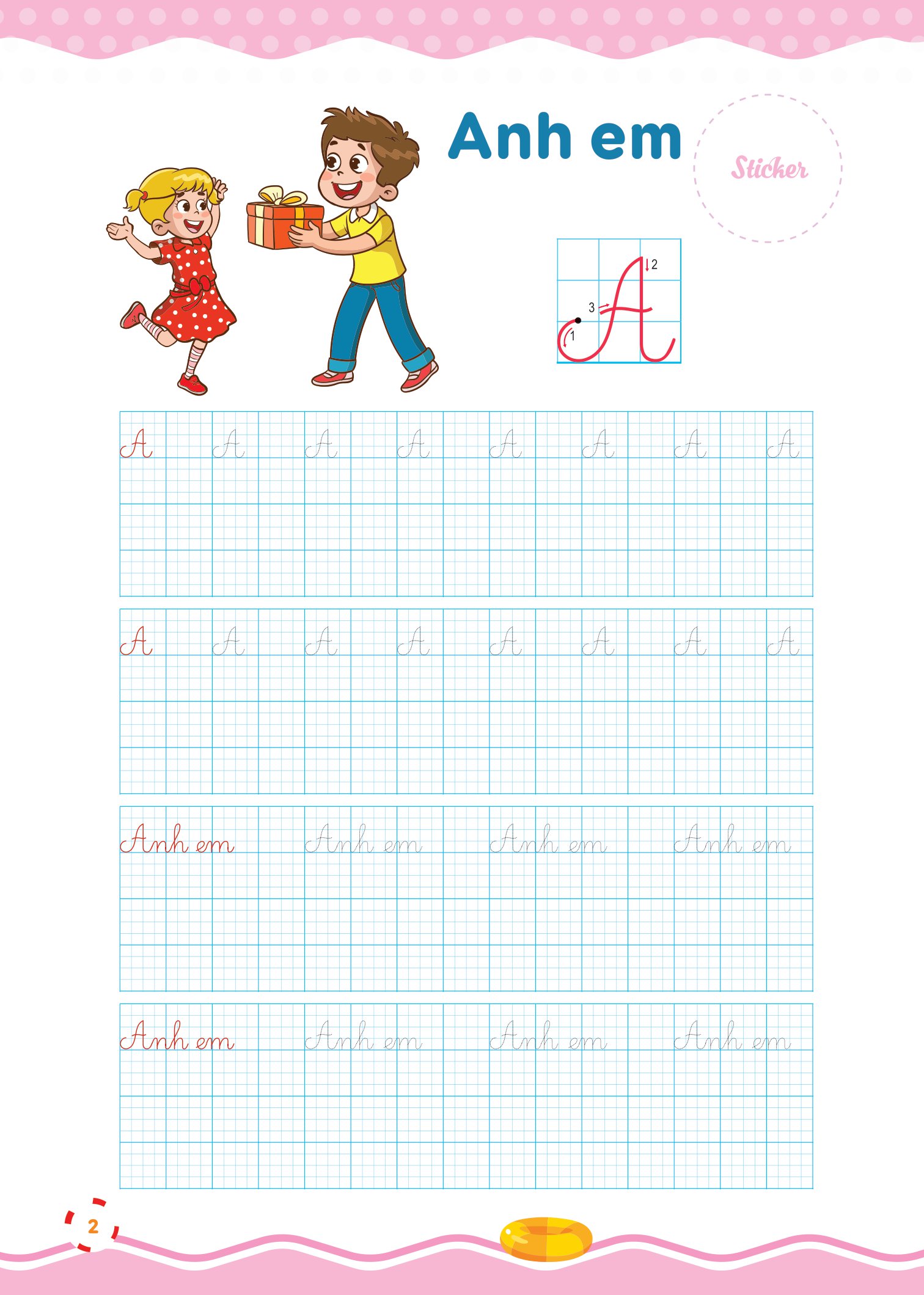 bộ vở luyện viết - hạ cỡ chữ - chữ 1 ô li nhỏ - quyển 1: chữ hoa - Ảnh 3