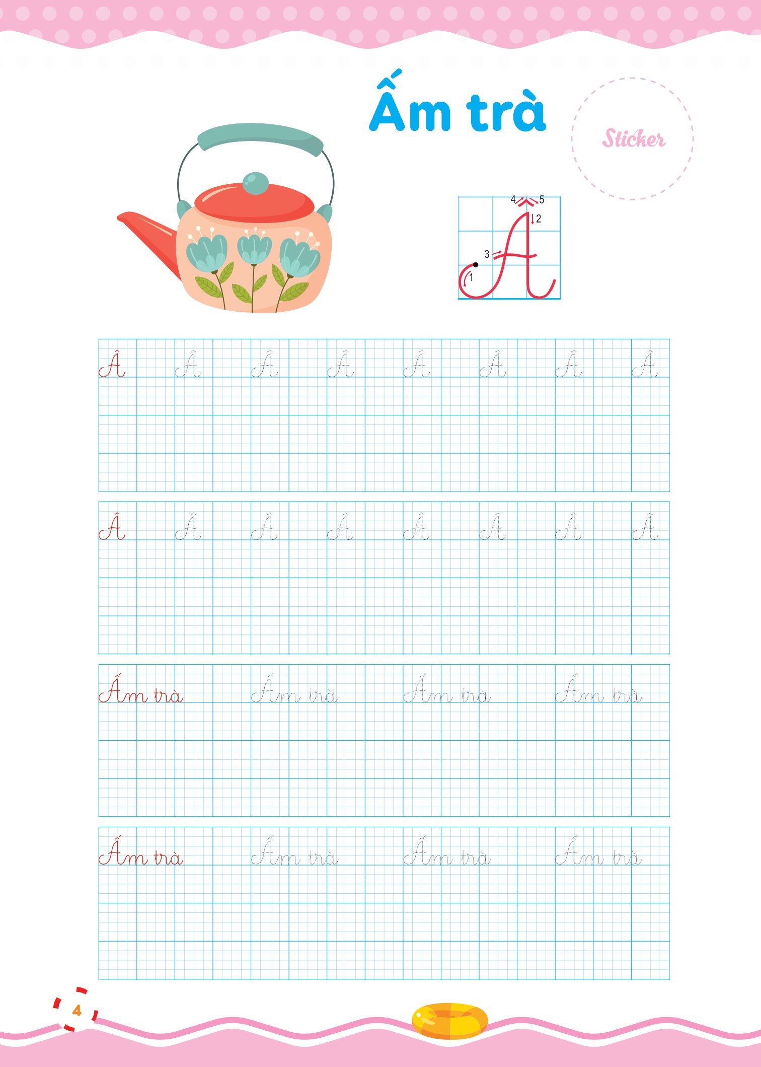 bộ vở luyện viết - hạ cỡ chữ - chữ 1 ô li nhỏ - quyển 1: chữ hoa - Ảnh 5