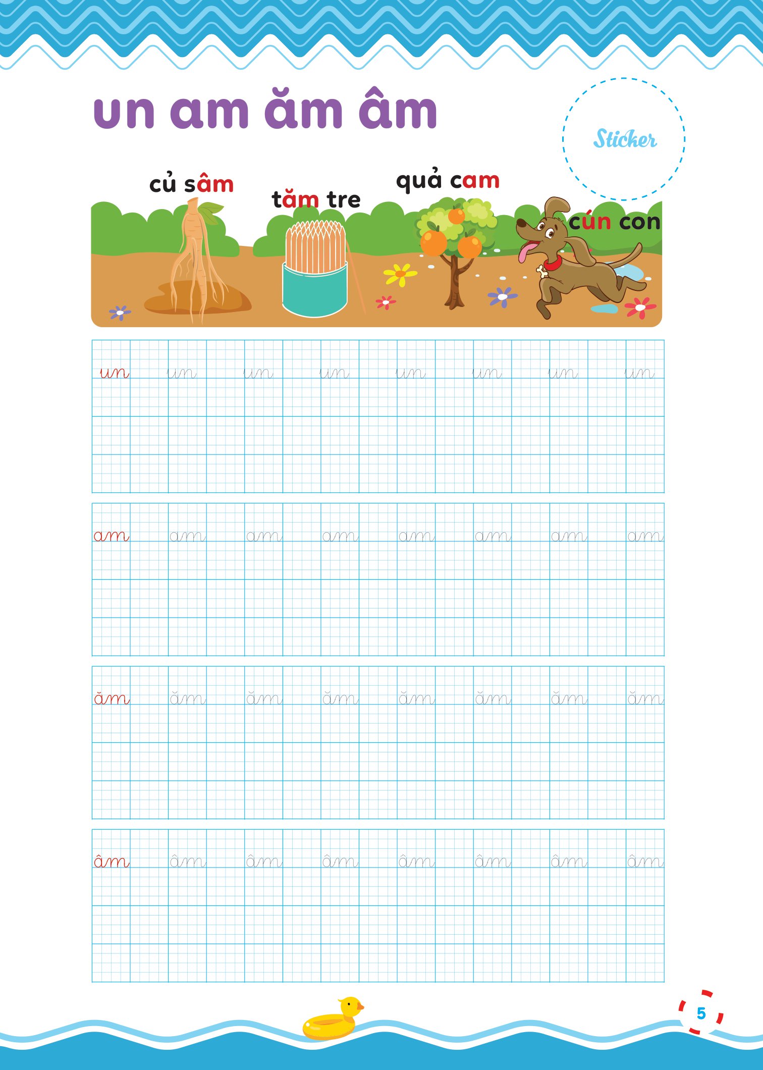 bộ vở luyện viết - hạ cỡ chữ - chữ 1 ô li nhỏ - quyển 3: vần - Ảnh 6