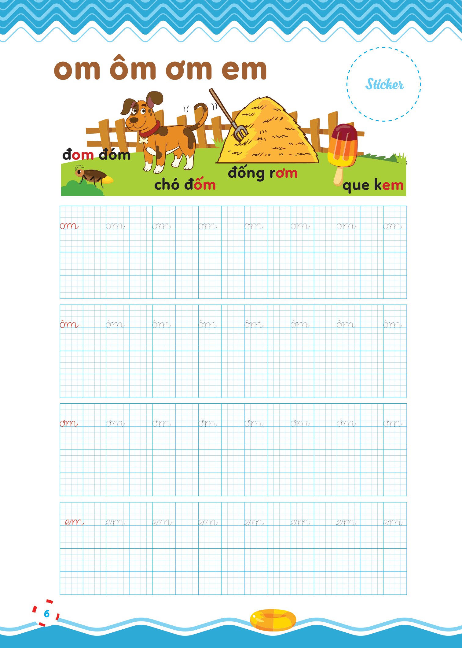 bộ vở luyện viết - hạ cỡ chữ - chữ 1 ô li nhỏ - quyển 3: vần - Ảnh 7