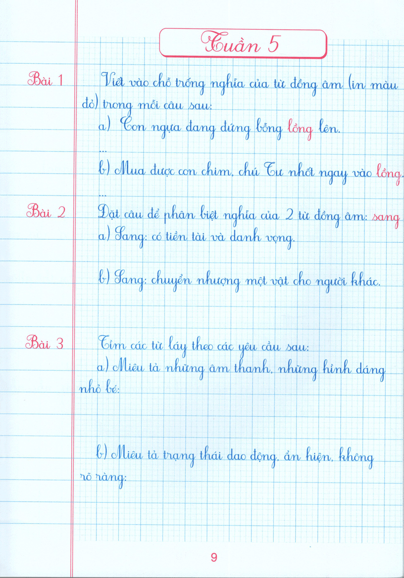 bộ vở ô li bài tập thực hành tiếng việt 5 (quyển 1) - Ảnh 10