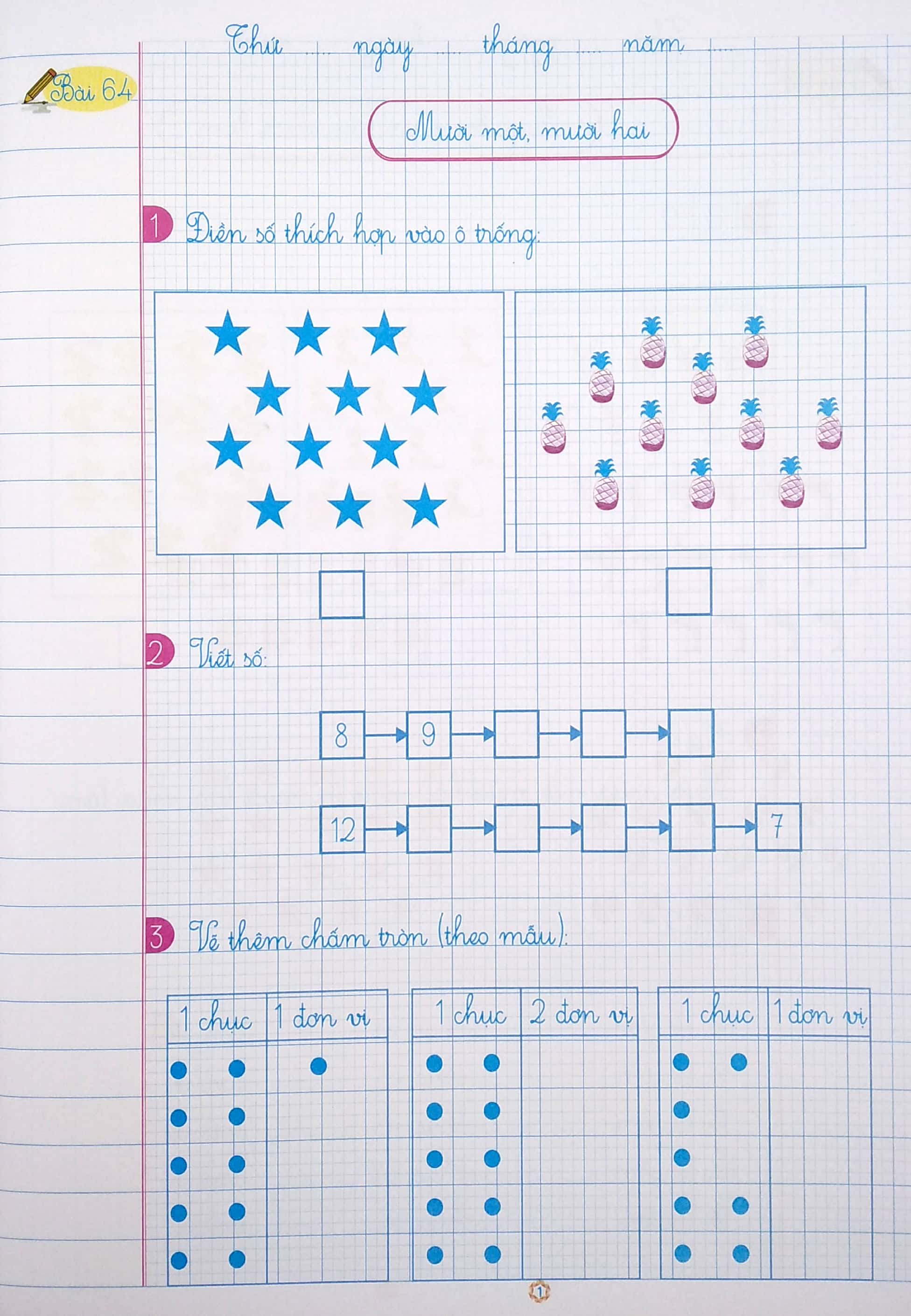 bộ vở ô li bài tập toán 1 - quyển 2 (2020) - Ảnh 3