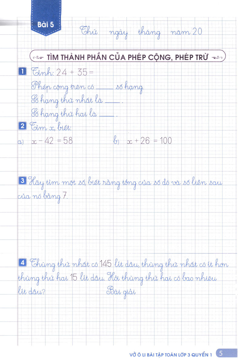 Bộ Vở Ô Li Bài Tập Toán 3 - Quyển 1 - Ảnh 6