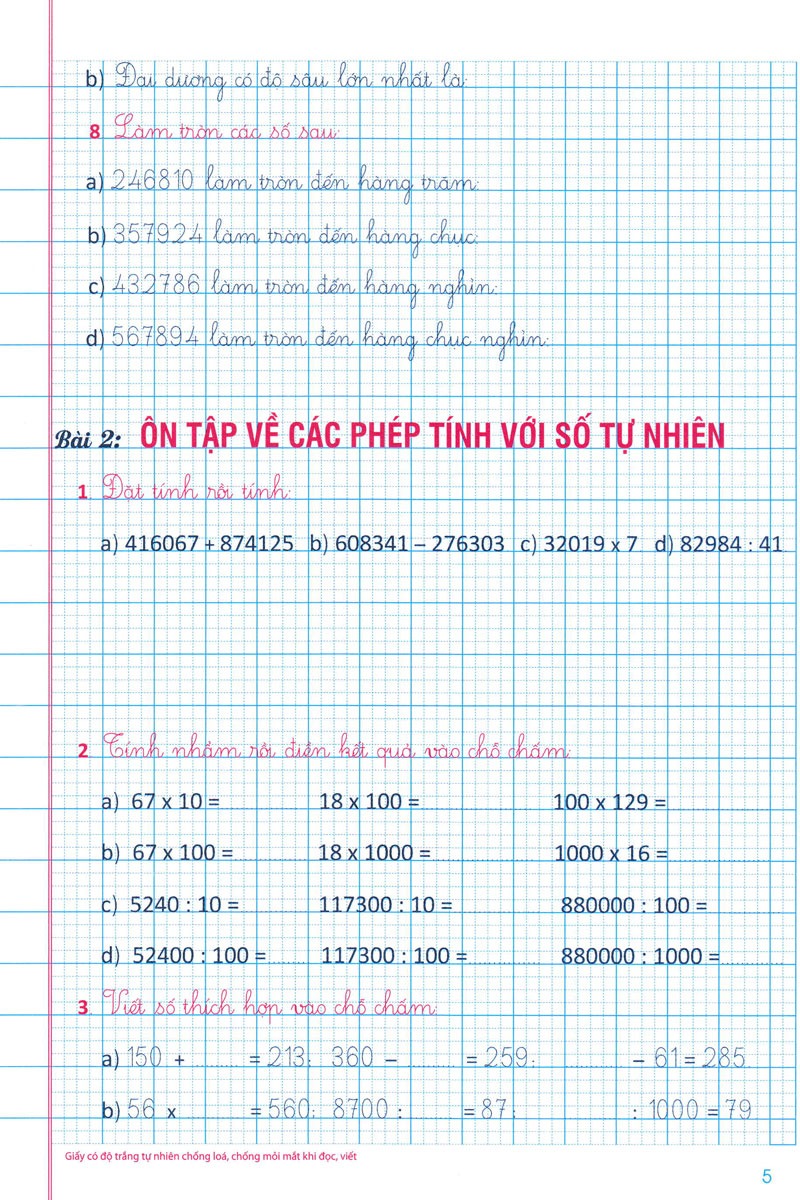 Bộ Vở Ô Li Bài Tập Toán 5/1 (Bám Sát SGK Cánh Diều) - Ảnh 5