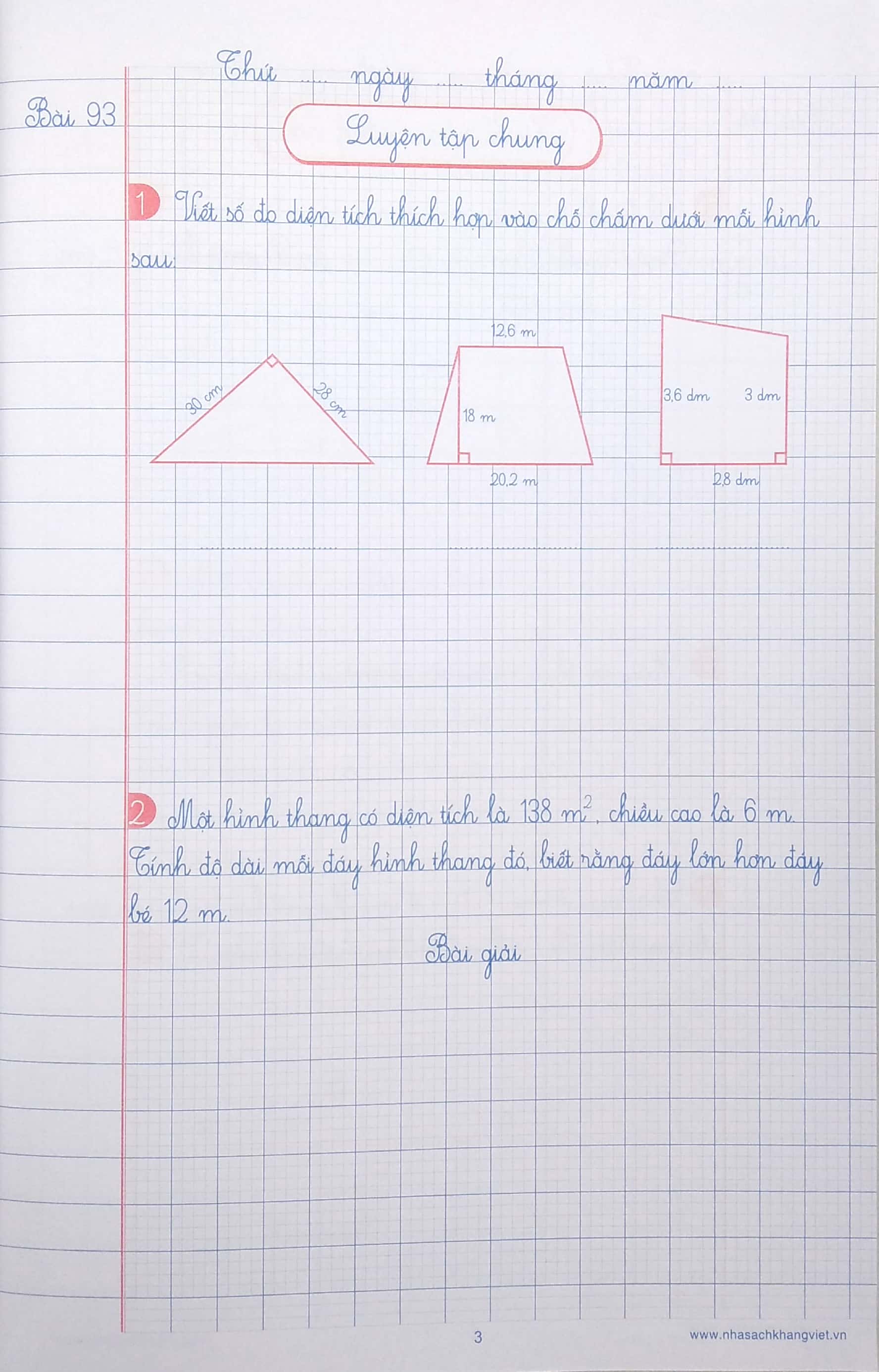 bộ vở ô li bài tập toán 5 - quyển 2 (2019) - Ảnh 5