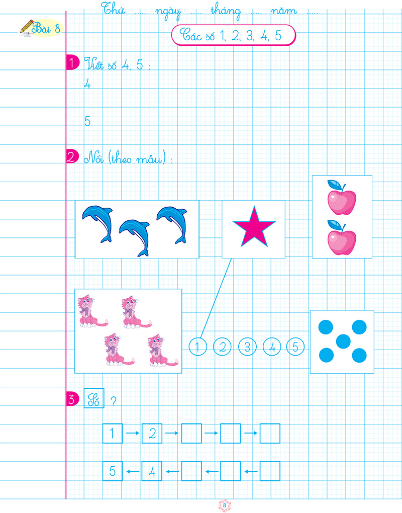 bộ vở ô li bài tập toán lớp 1 - quyển 1 (biên soạn theo chương trình mới) - Ảnh 11