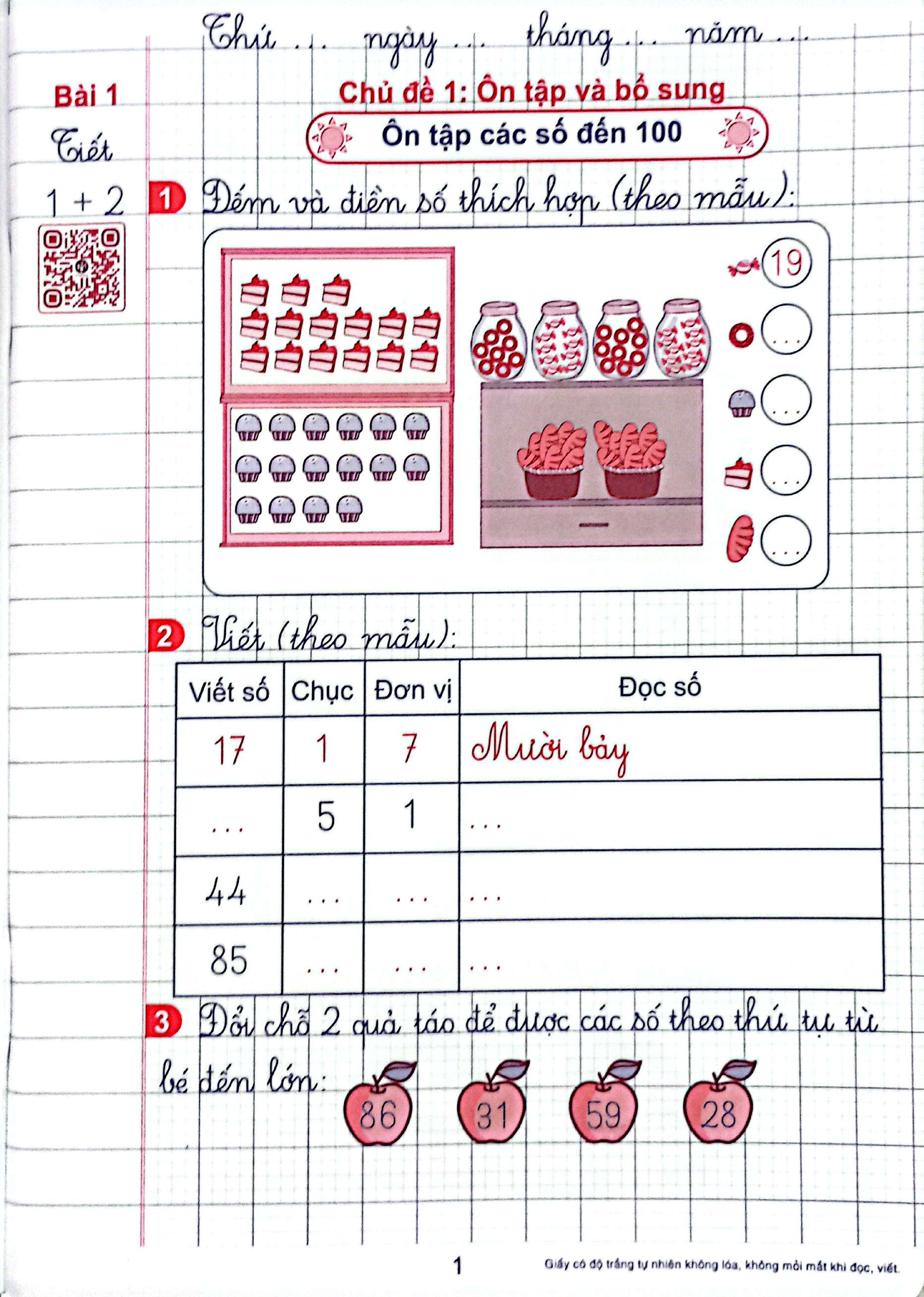 Bộ Vở Ô Li Bài Tập Toán Lớp 2 (Quyển 1) - Ảnh 3