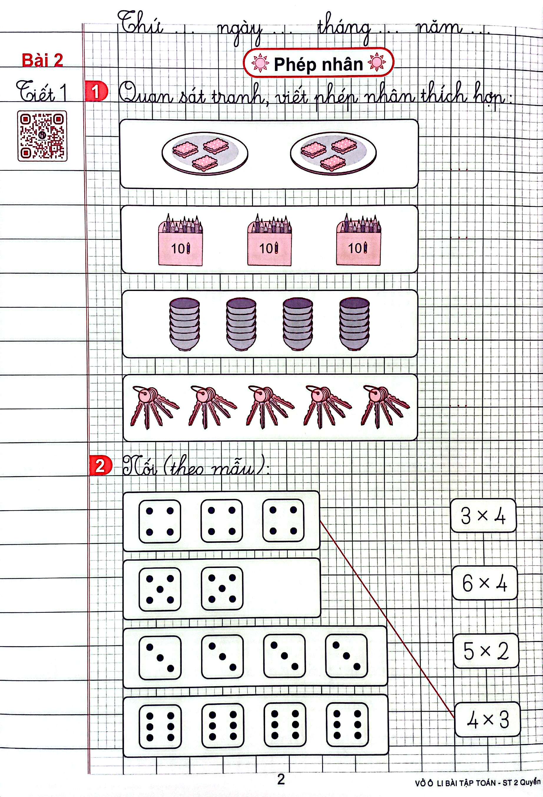 Bộ Vở Ô Li Bài Tập Toán Lớp 2 (Quyển 2) - Ảnh 4