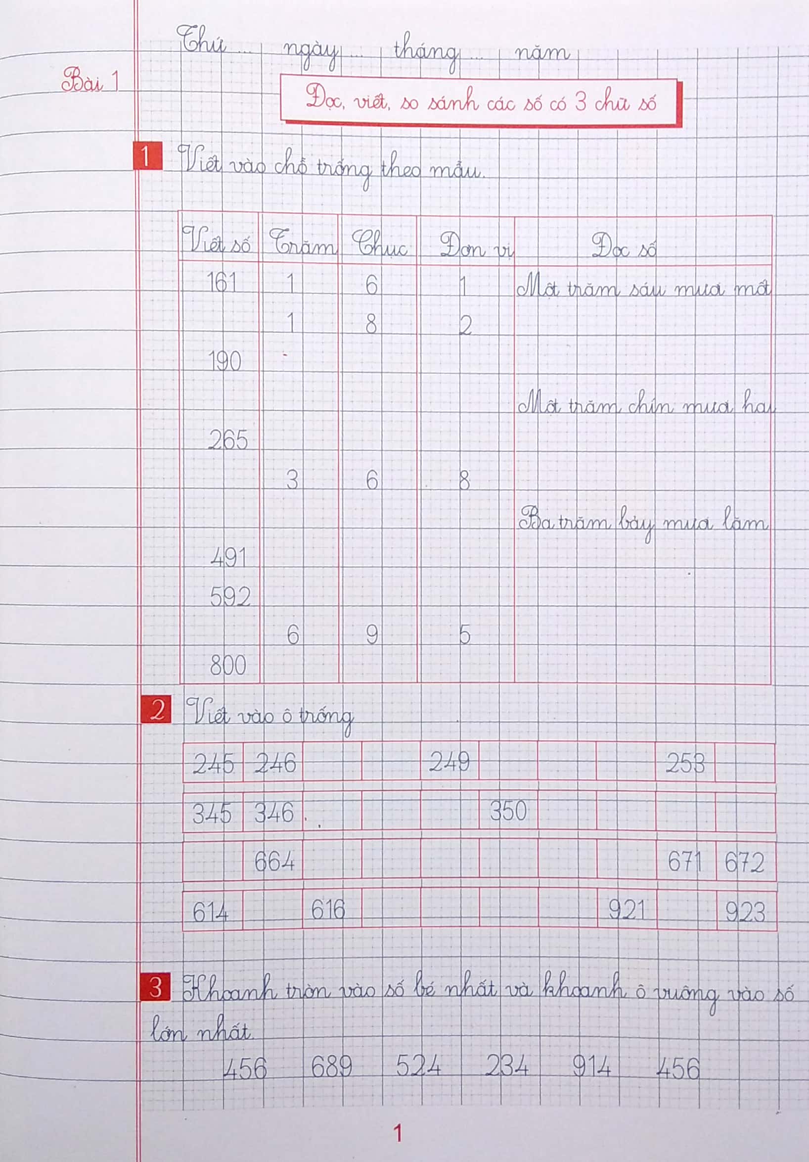 bộ vở ô li bài tập toán lớp 3 - quyển 1 (biên soạn theo chương trình gdpt mới định hướng phát triển năng lực) - Ảnh 3