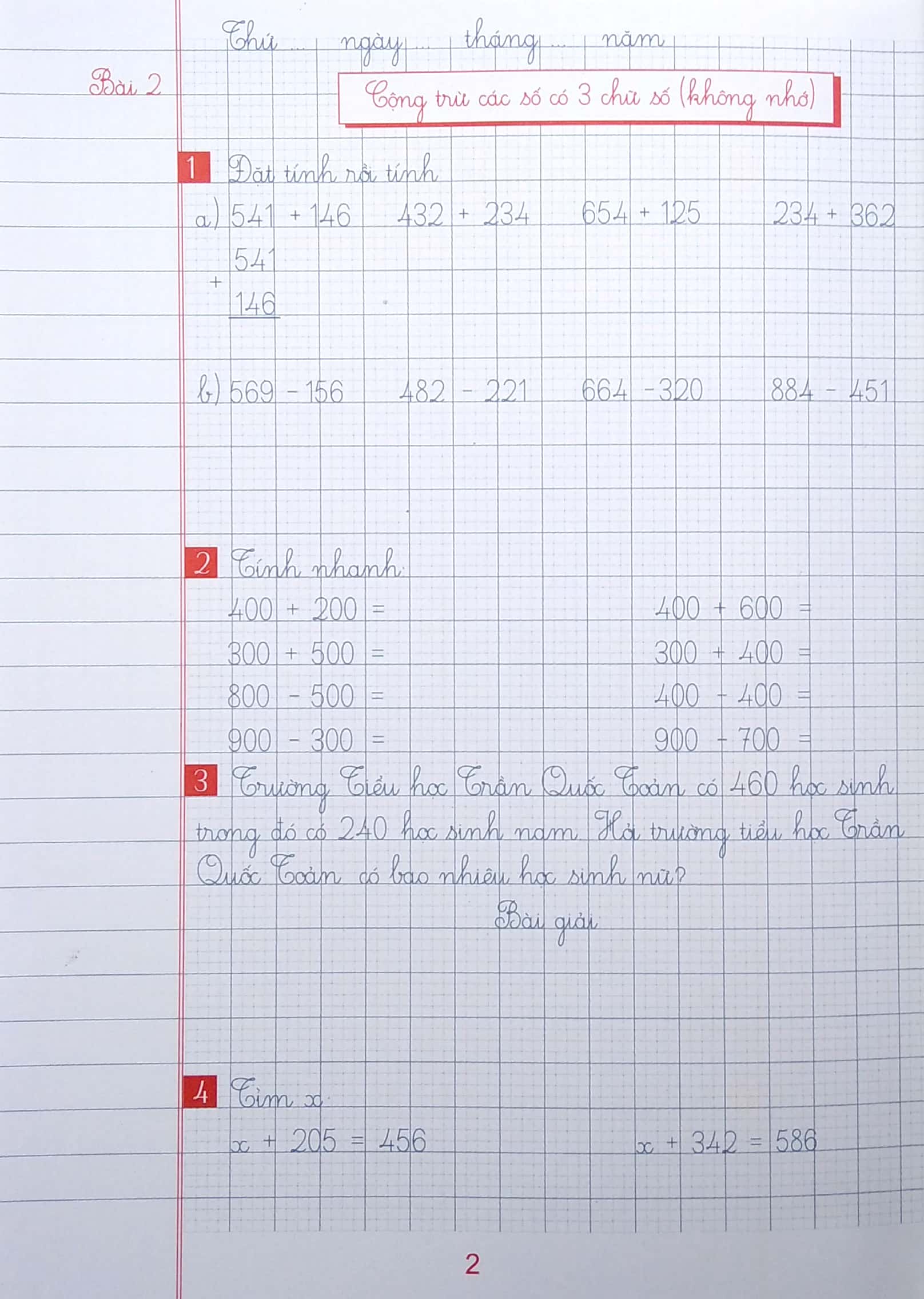 bộ vở ô li bài tập toán lớp 3 - quyển 1 (biên soạn theo chương trình gdpt mới định hướng phát triển năng lực) - Ảnh 4