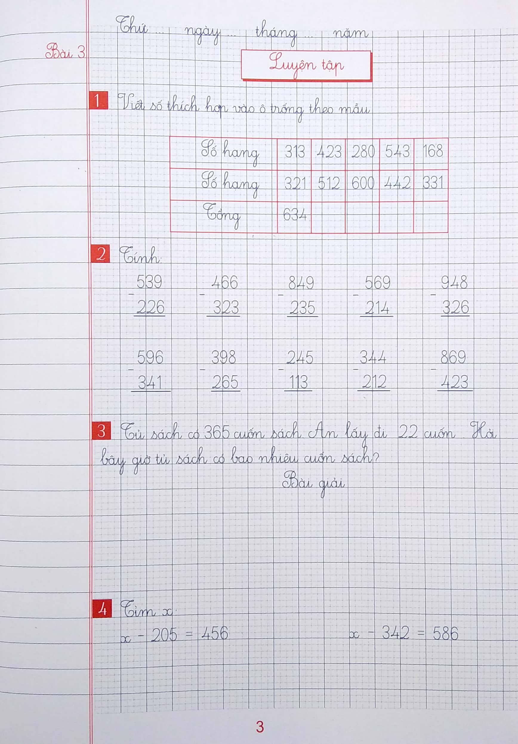 bộ vở ô li bài tập toán lớp 3 - quyển 1 (biên soạn theo chương trình gdpt mới định hướng phát triển năng lực) - Ảnh 5