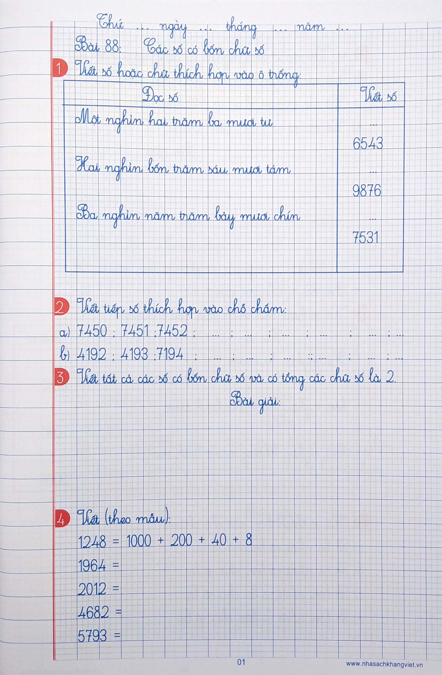 bộ vở ô li bài tập toán lớp 3 - quyển 2 - Ảnh 3