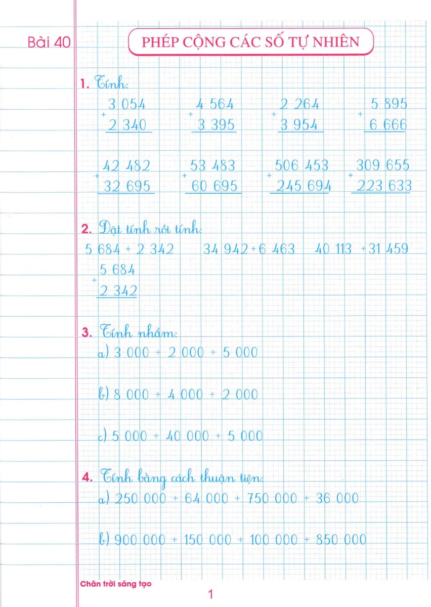 bộ vở ô li bài tập toán lớp 4 - quyển 2 (biên soạn theo chương trình sgk chân trời sáng tạo) - Ảnh 3