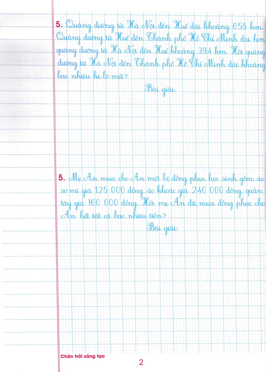 bộ vở ô li bài tập toán lớp 4 - quyển 2 (biên soạn theo chương trình sgk chân trời sáng tạo) - Ảnh 4