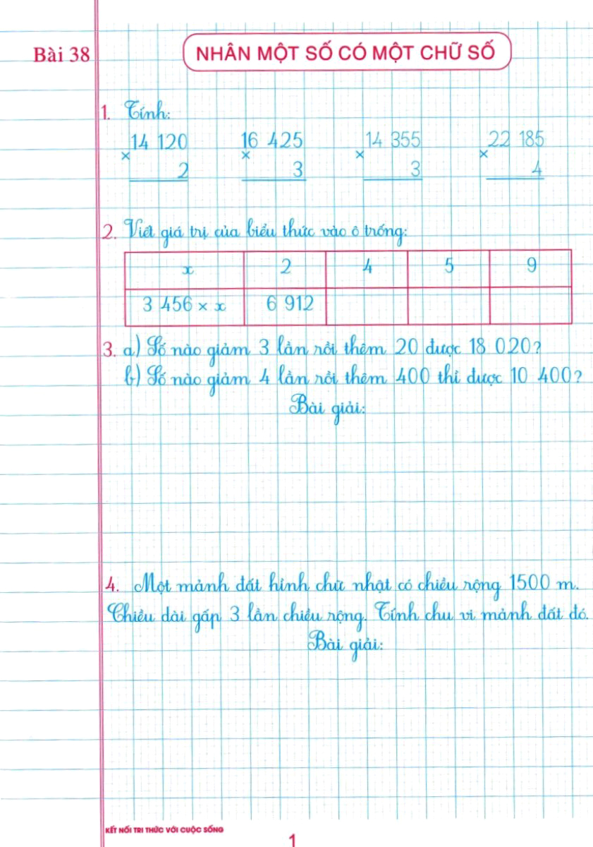 bộ vở ô li bài tập toán lớp 4 - quyển 2 (biên soạn theo chương trình sgk kết nối tri thức với cuộc sống) - Ảnh 3