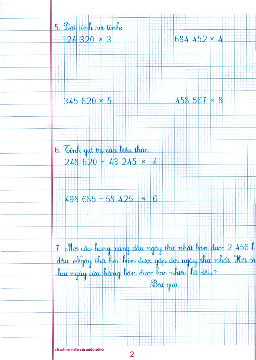 bộ vở ô li bài tập toán lớp 4 - quyển 2 (biên soạn theo chương trình sgk kết nối tri thức với cuộc sống) - Ảnh 4