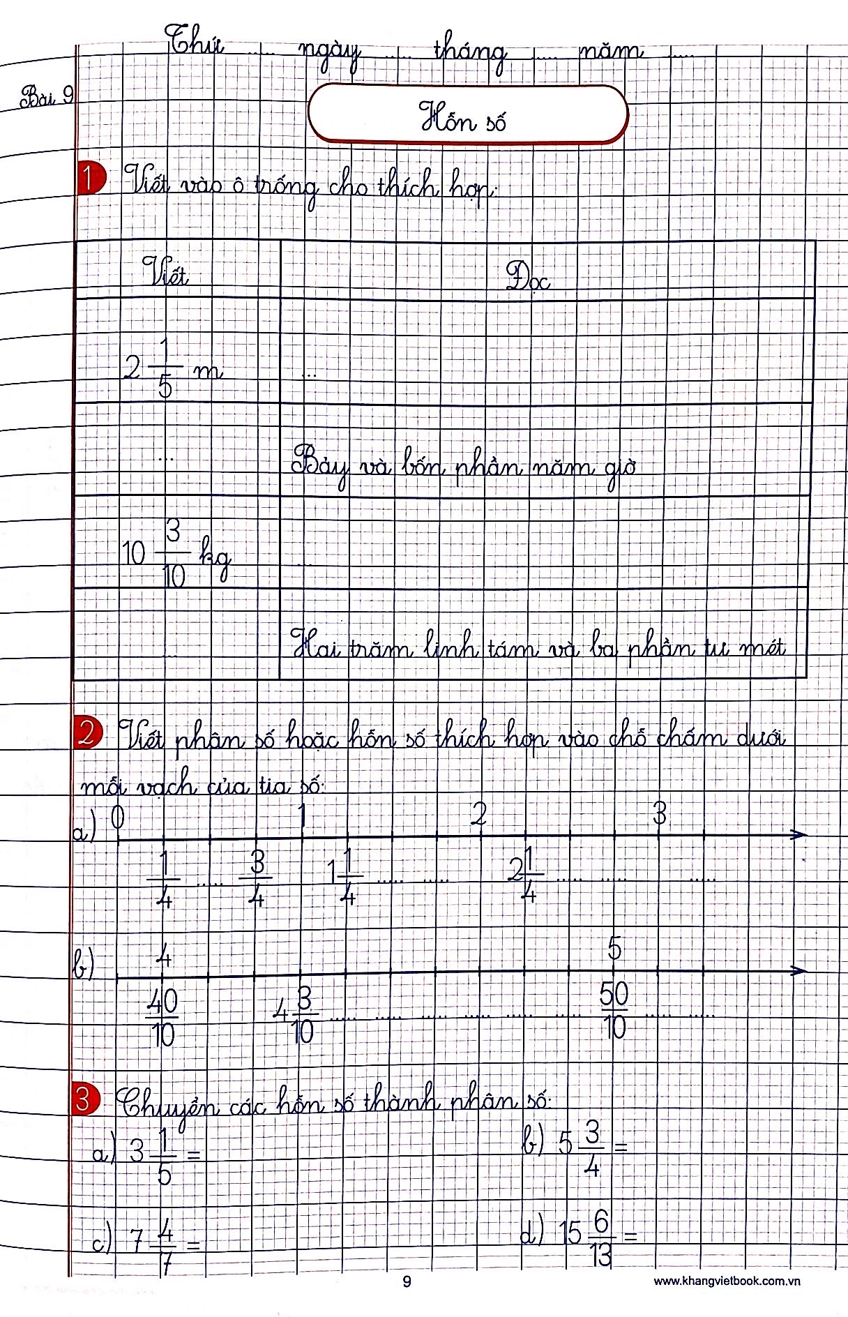 bộ vở ô li bài tập toán lớp 5 - quyển 1 - Ảnh 10
