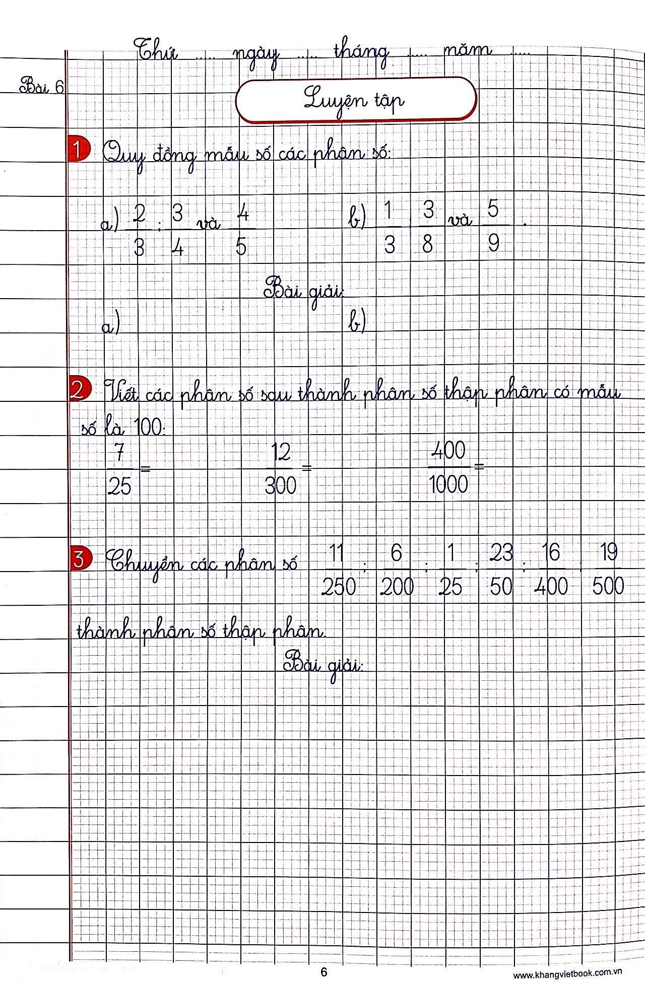 bộ vở ô li bài tập toán lớp 5 - quyển 1 - Ảnh 7