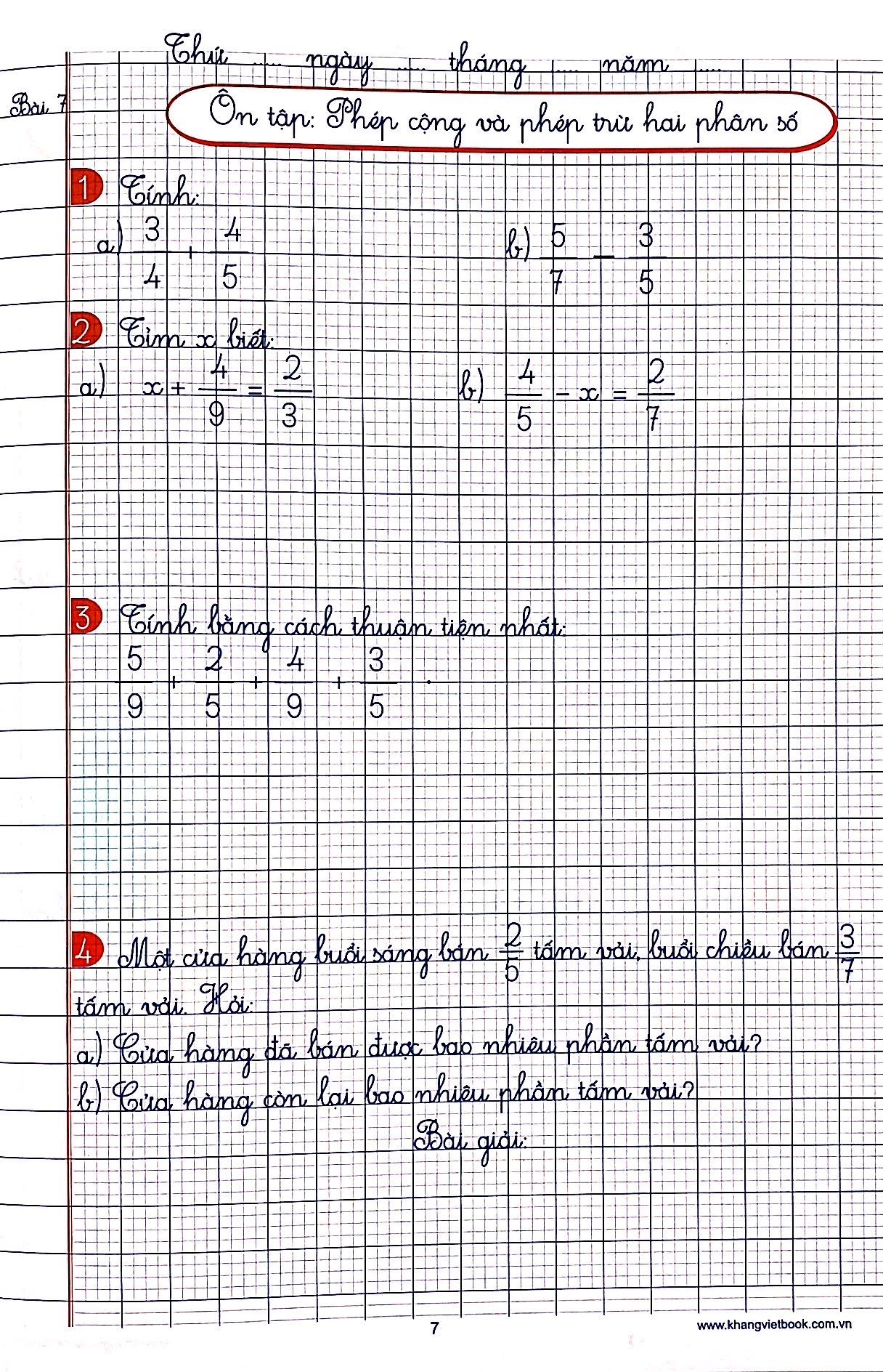 bộ vở ô li bài tập toán lớp 5 - quyển 1 - Ảnh 8