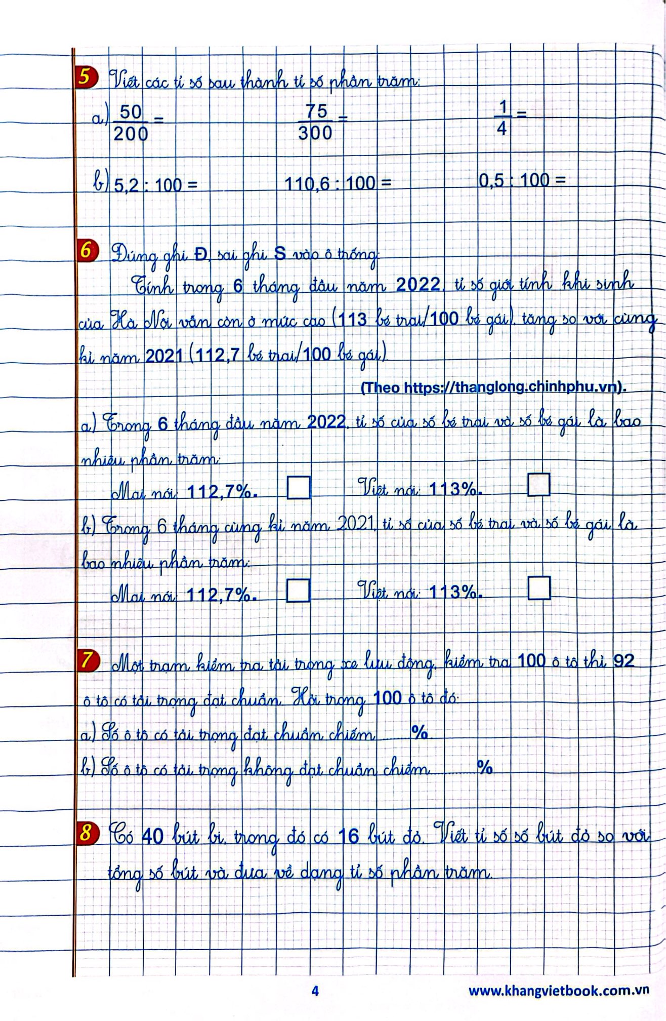 Bộ Vở Ô Li Bài Tập Toán Lớp 5 (Quyển 2) - Ảnh 4