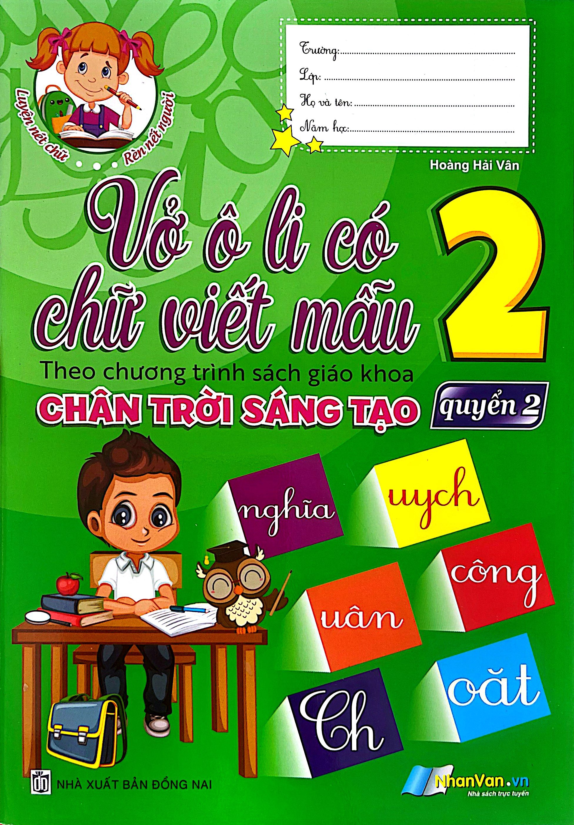 Bo
						
										
										Vo O Li Co Chu Viet Mau 2 - Tap 2 (Chan Troi) - Ảnh 2