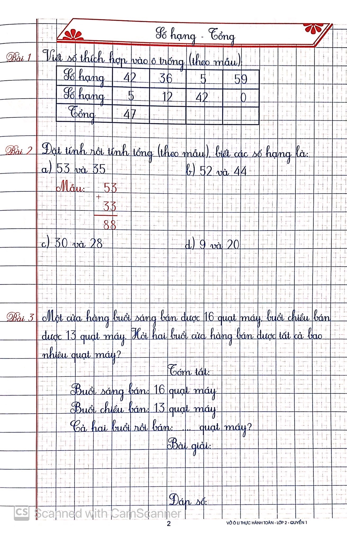 bộ vở ô li thực hành toán 2 - quyển 1 - Ảnh 4