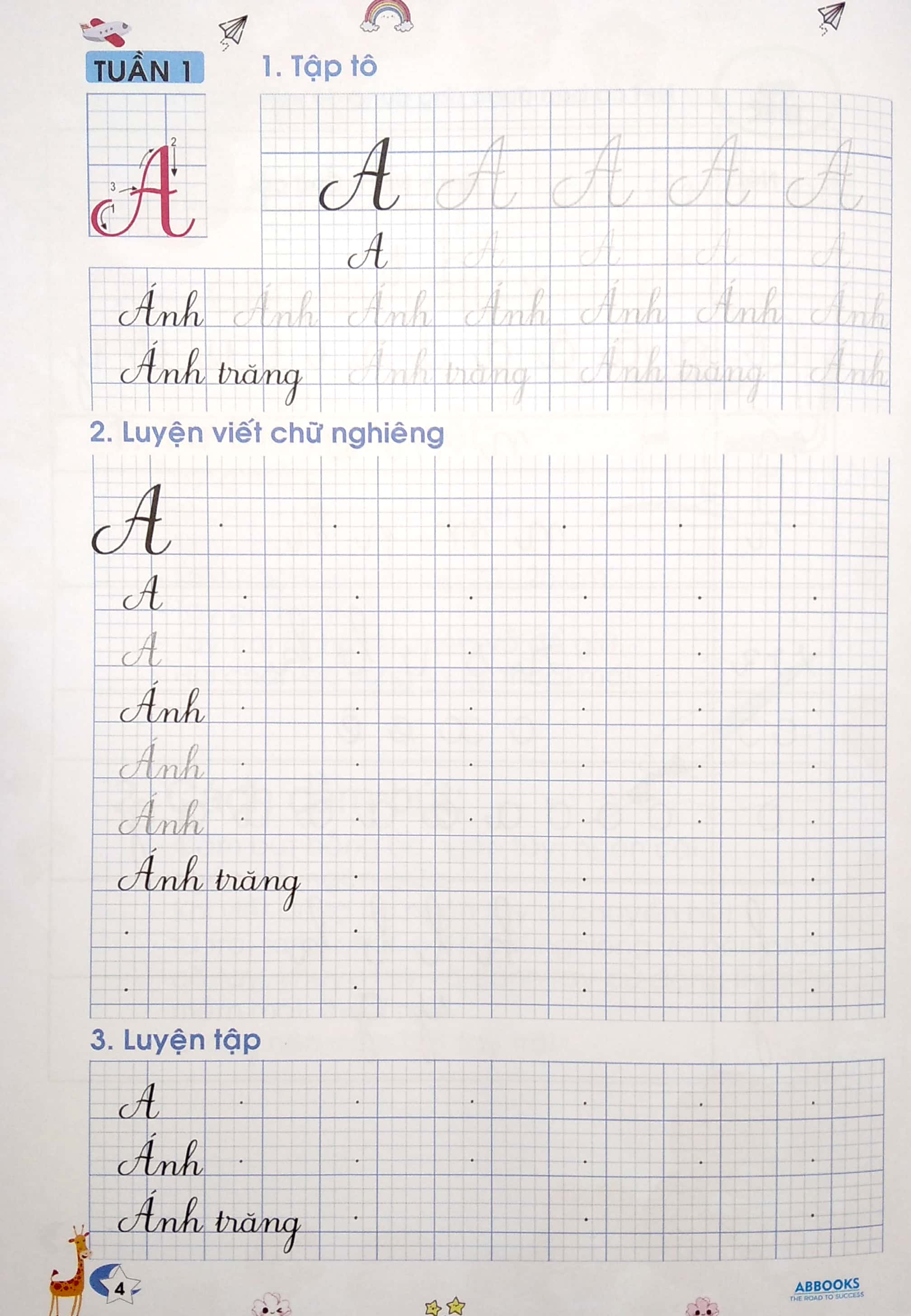 bộ vở ô ly có chữ mẫu luyện viết chữ đẹp - chữ nghiêng, nét thanh, nét đậm, chữ viết hoa - tập 1 (tái bản) - Ảnh 6